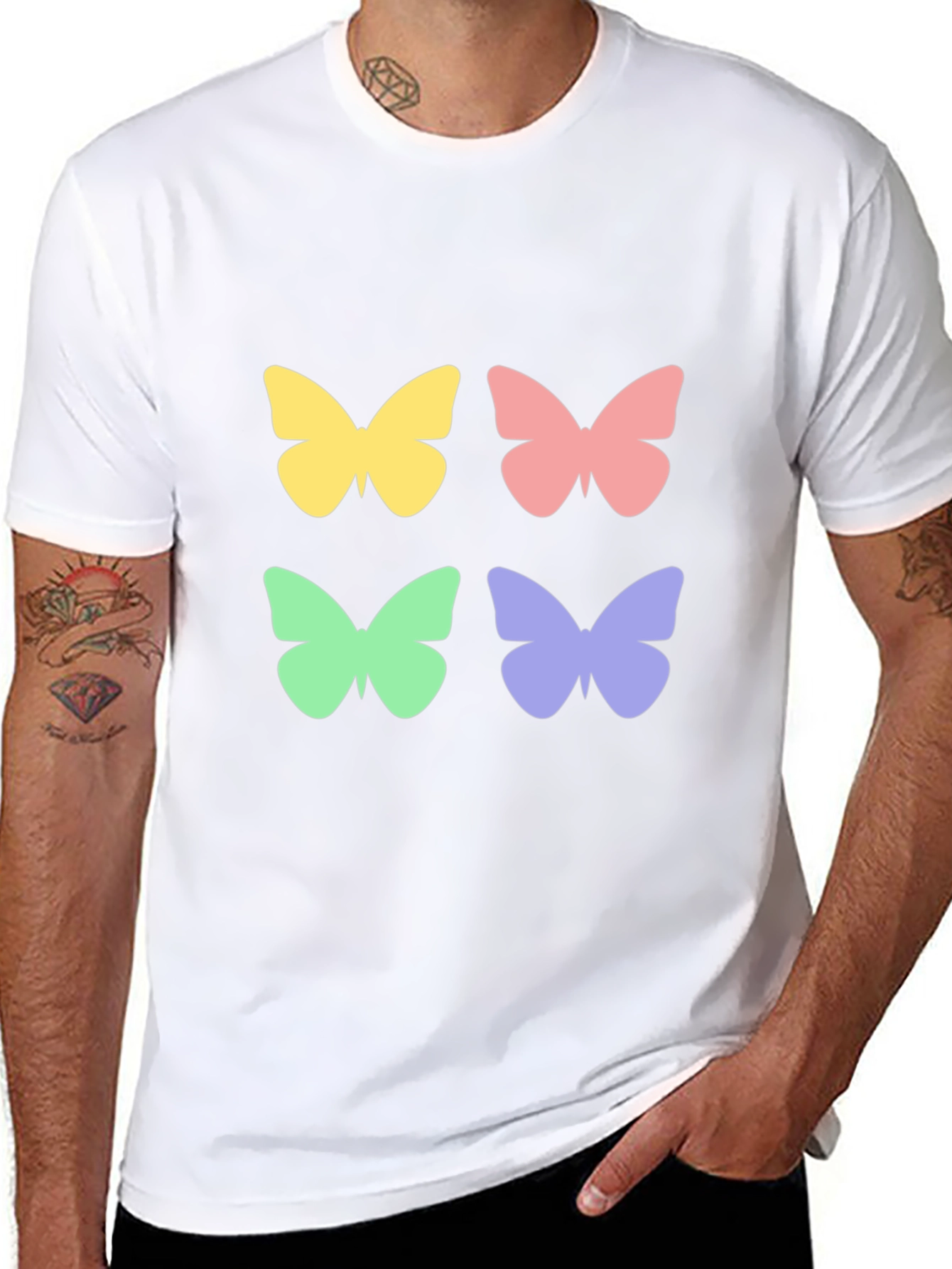 Black Butterfly Graphic Tee - Stylish Casual Wear view 8