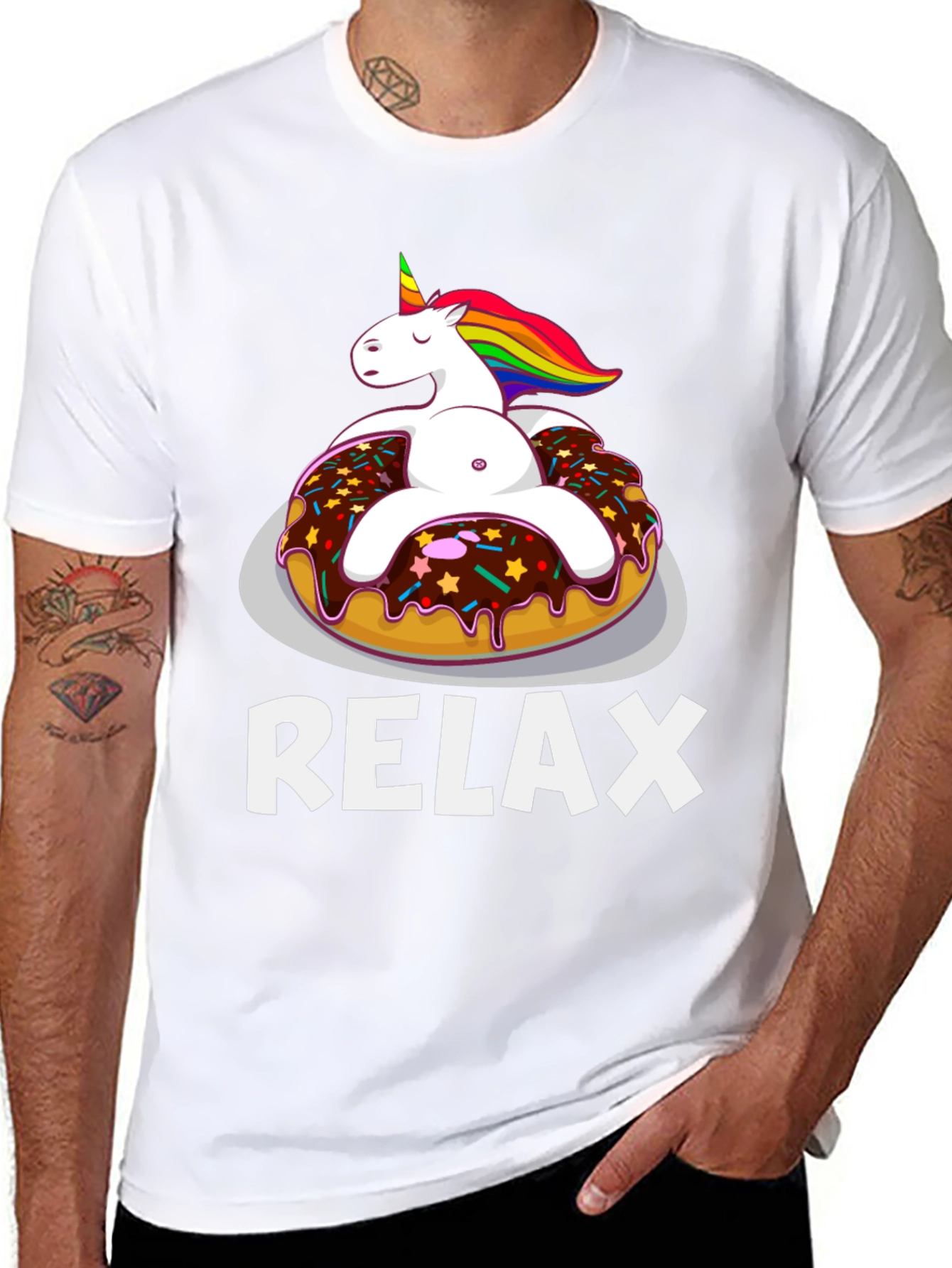 Black Relax Unicorn Donut T-Shirt - Comfort & Style view 8