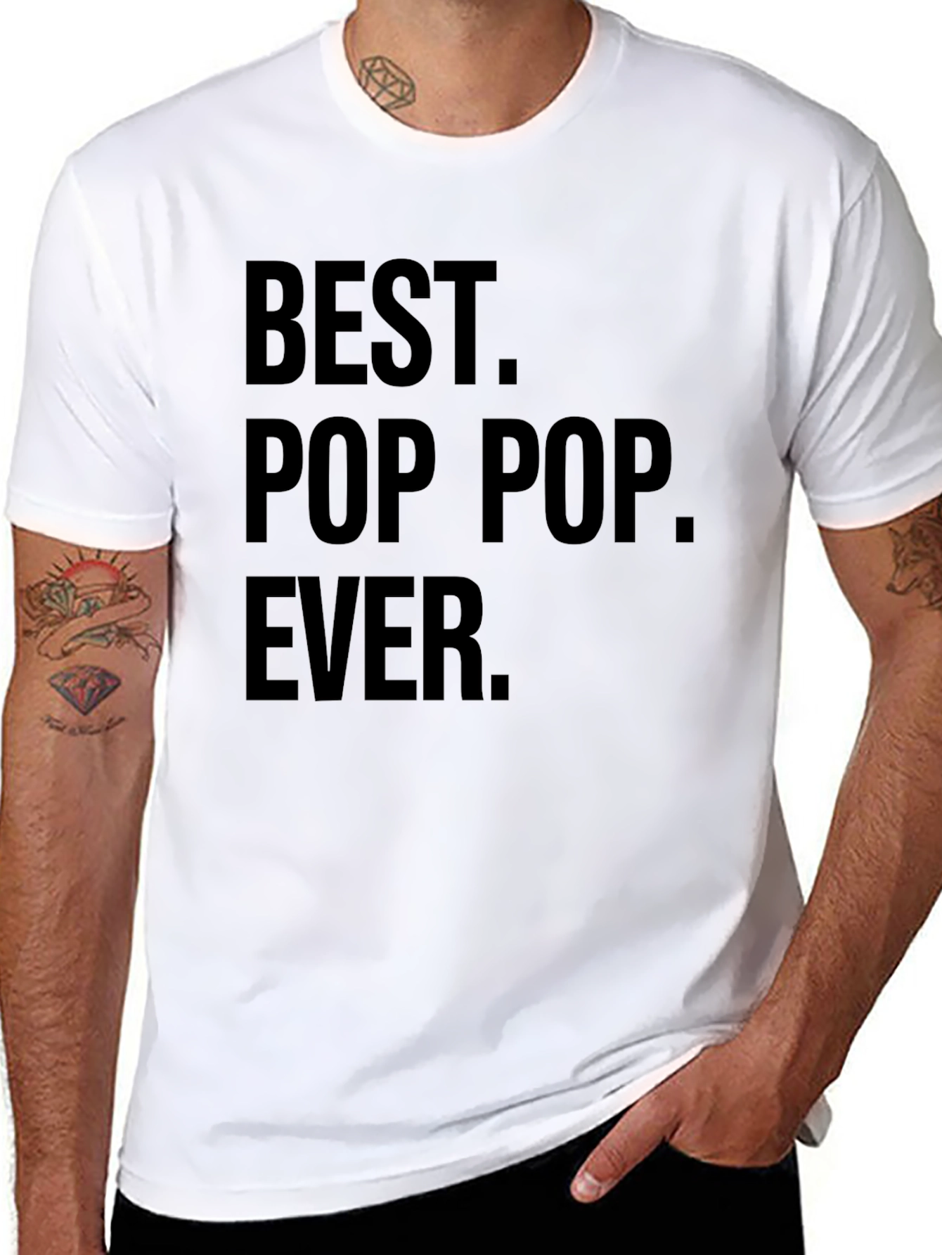 Best Pop Pop Ever Black T-Shirt - 8