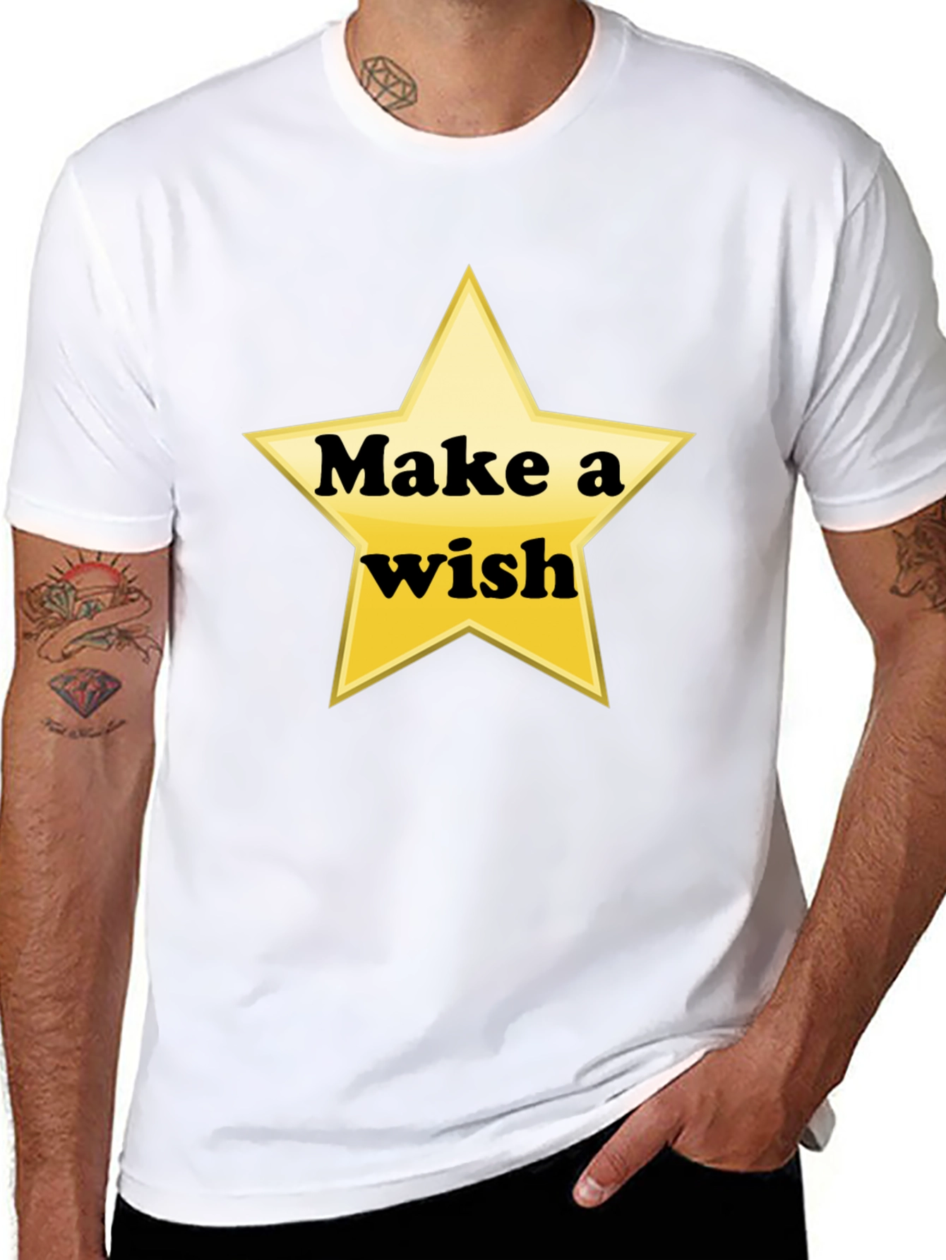 Black Make a Wish Star Graphic Tee - Soft Cotton Shirt view 8