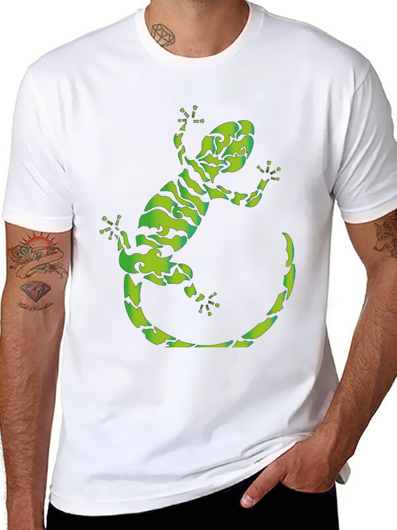Black Gecko Graphic Tee - Cool Reptile Design view 8