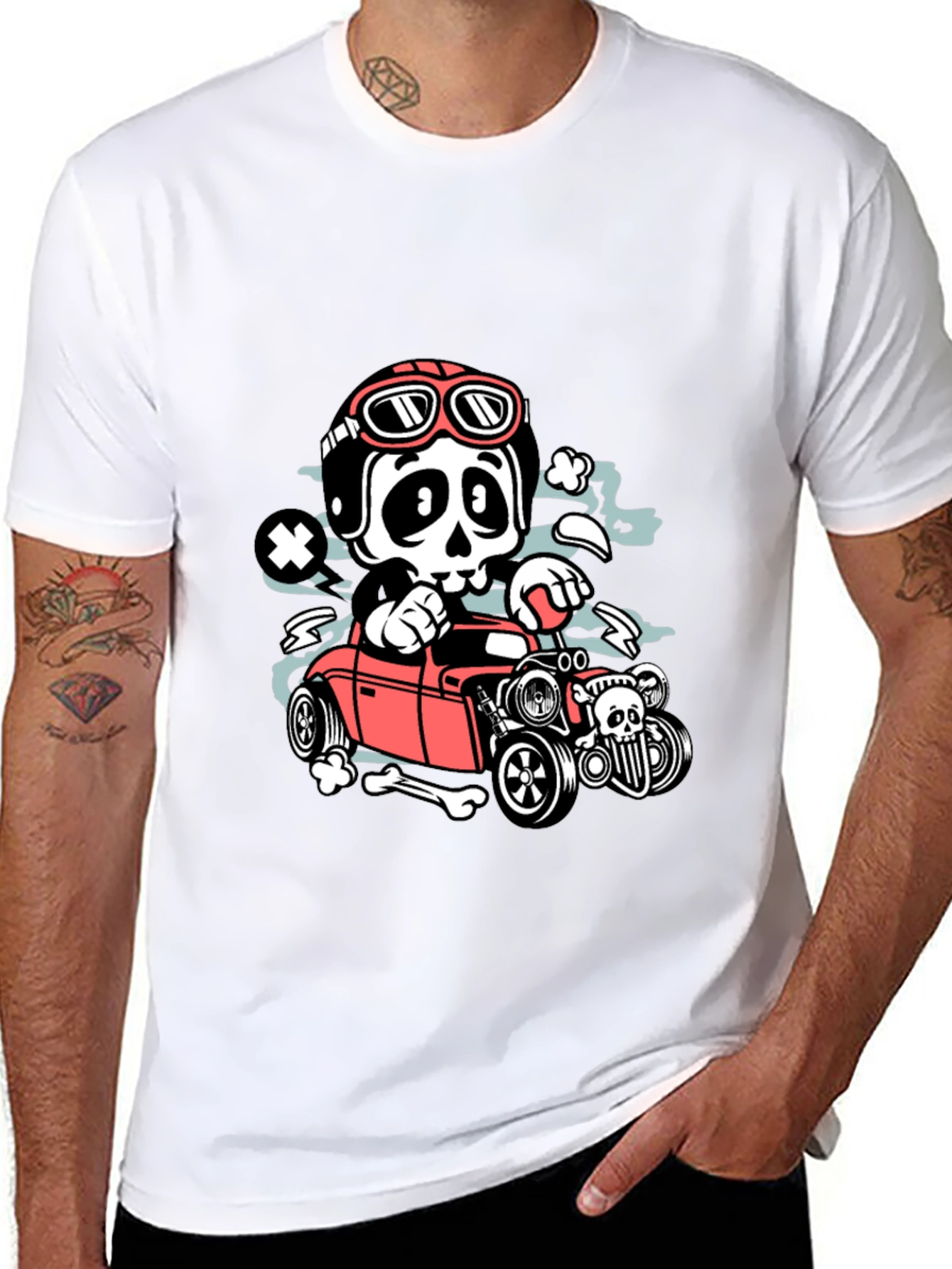 Skull Hot Rod T-Shirt - Rocker Style - 8