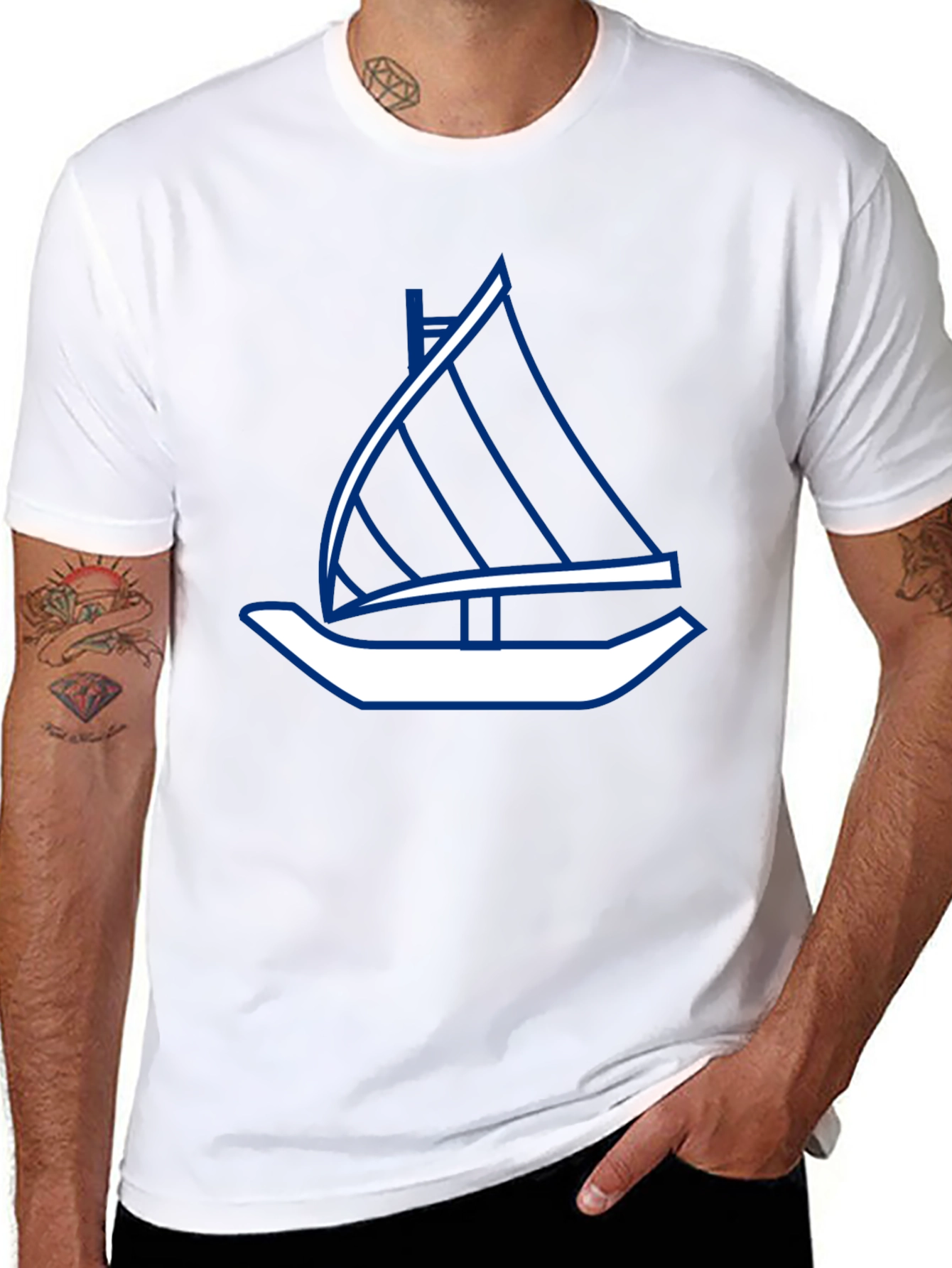Black Sailboat Graphic Tee - Stylish Black T-Shirt view 8