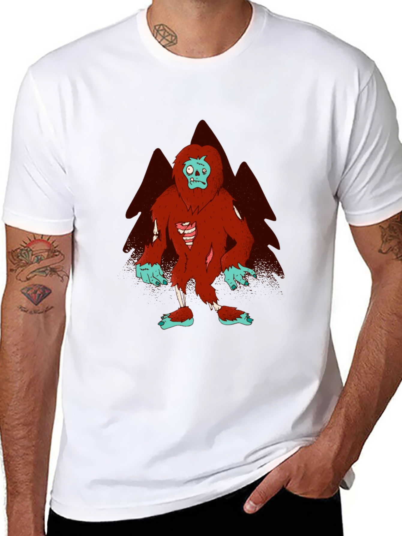 Black Zombie Bigfoot Graphic Tee view 8