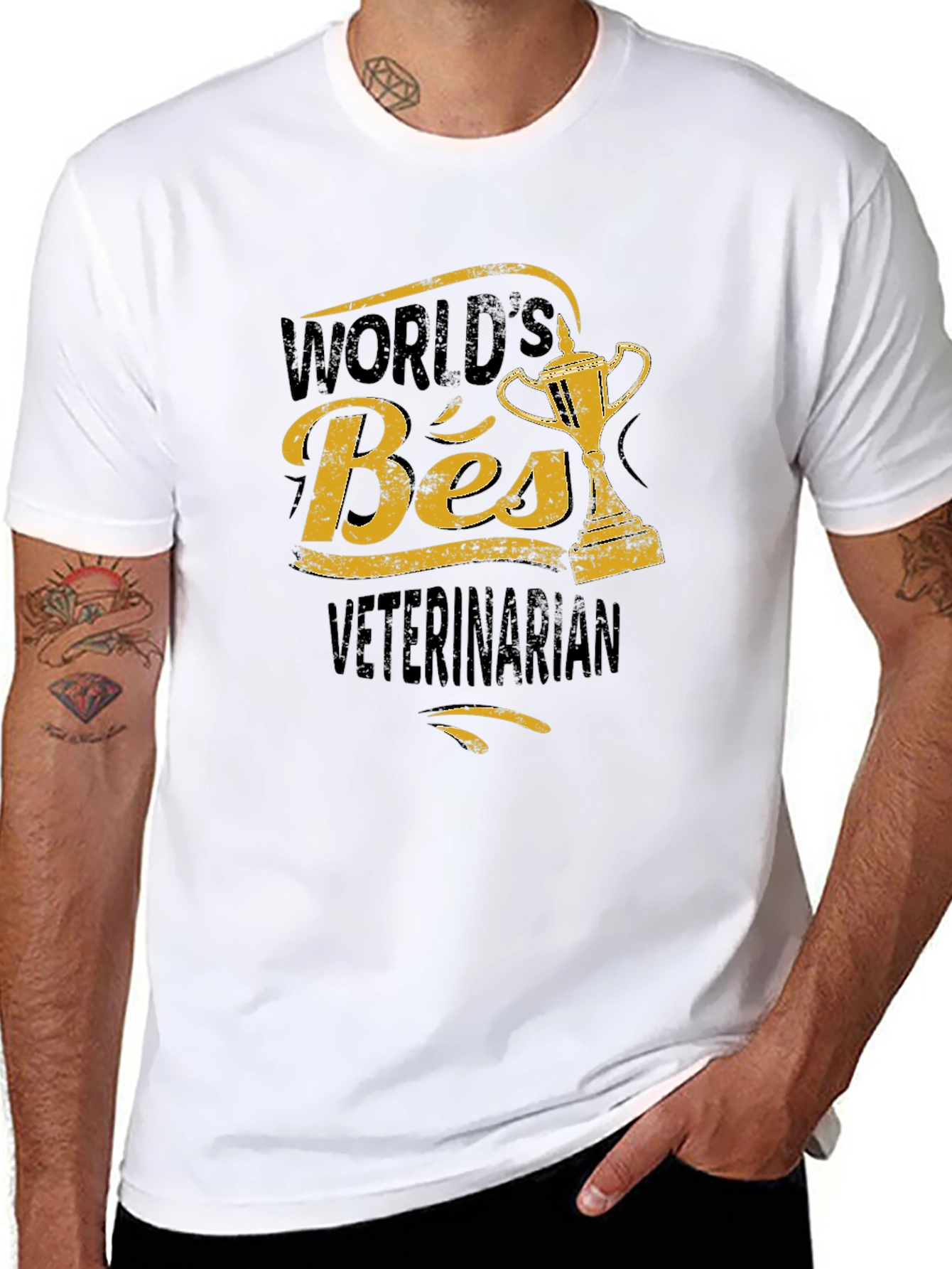 World's Best Veterinarian Black T-Shirt - 8