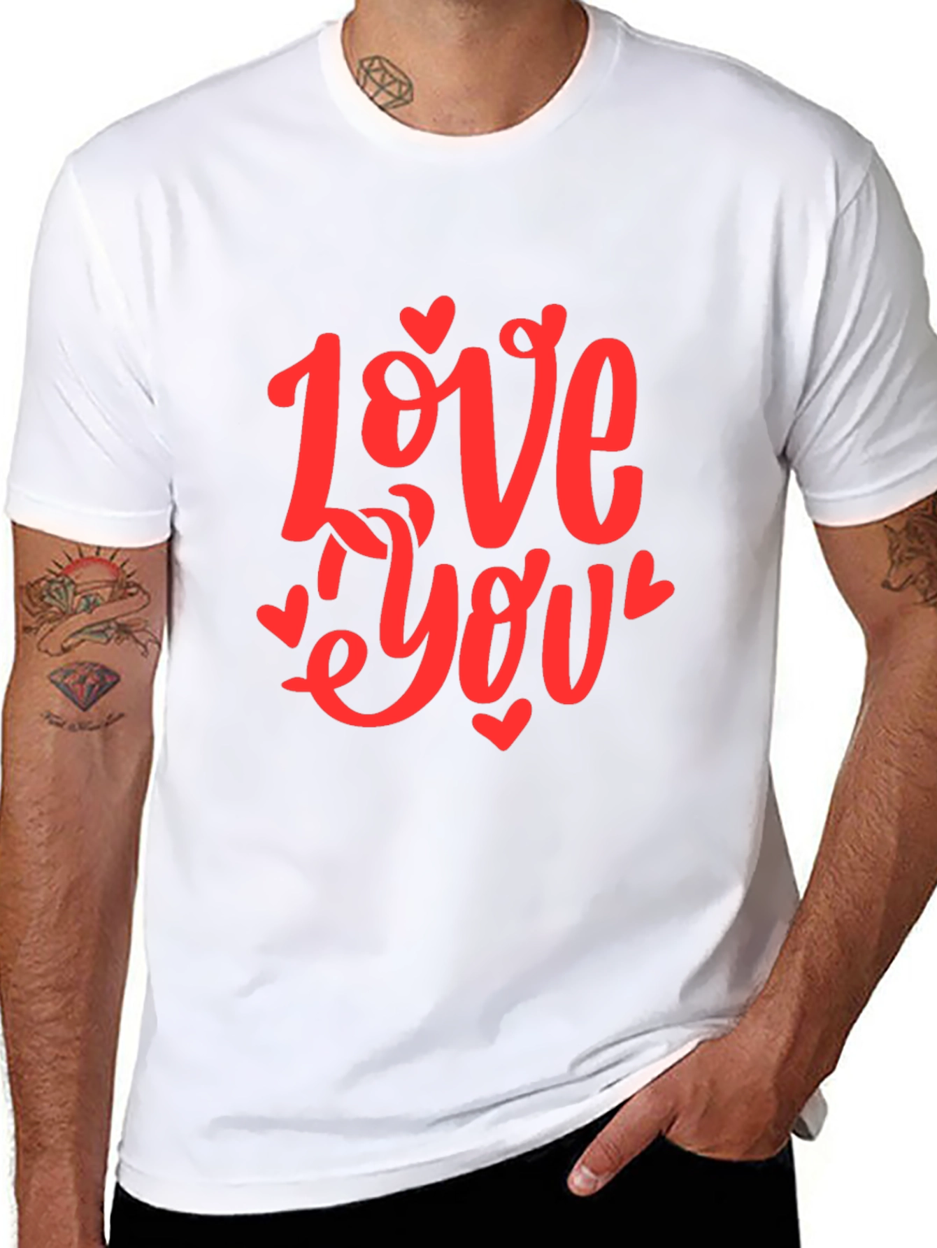 Black Love You Graphic Black T-Shirt - Valentine's Day view 8