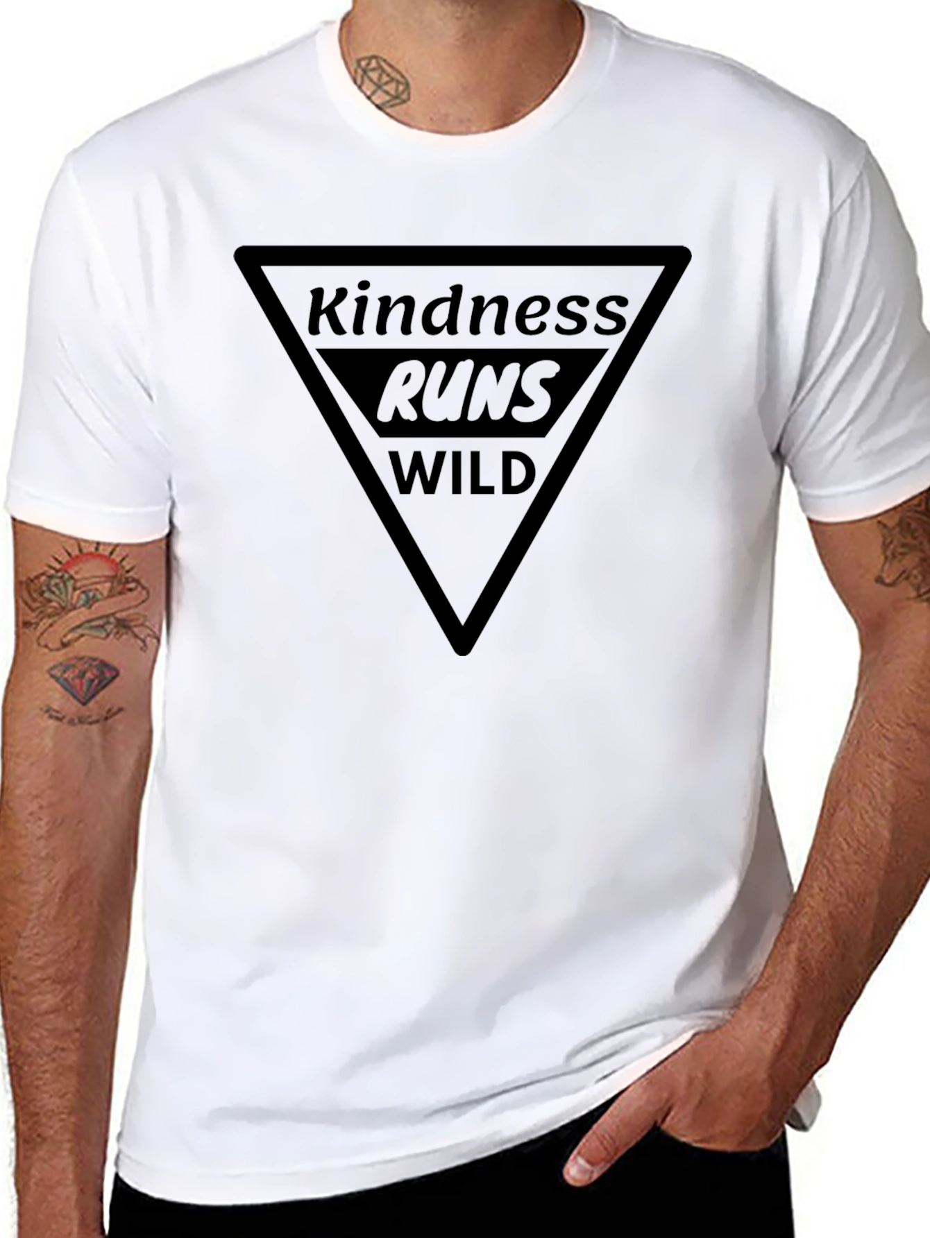 Black Kindness Runs Wild Graphic Tee - Soft Cotton Blend view 8