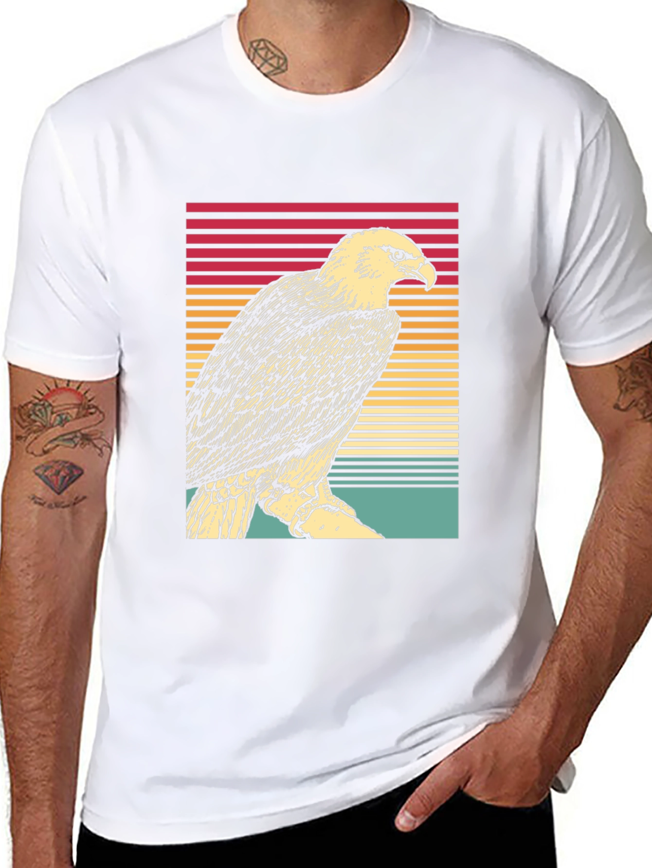 Black Retro Eagle T-Shirt - Vintage Style Tee view 8