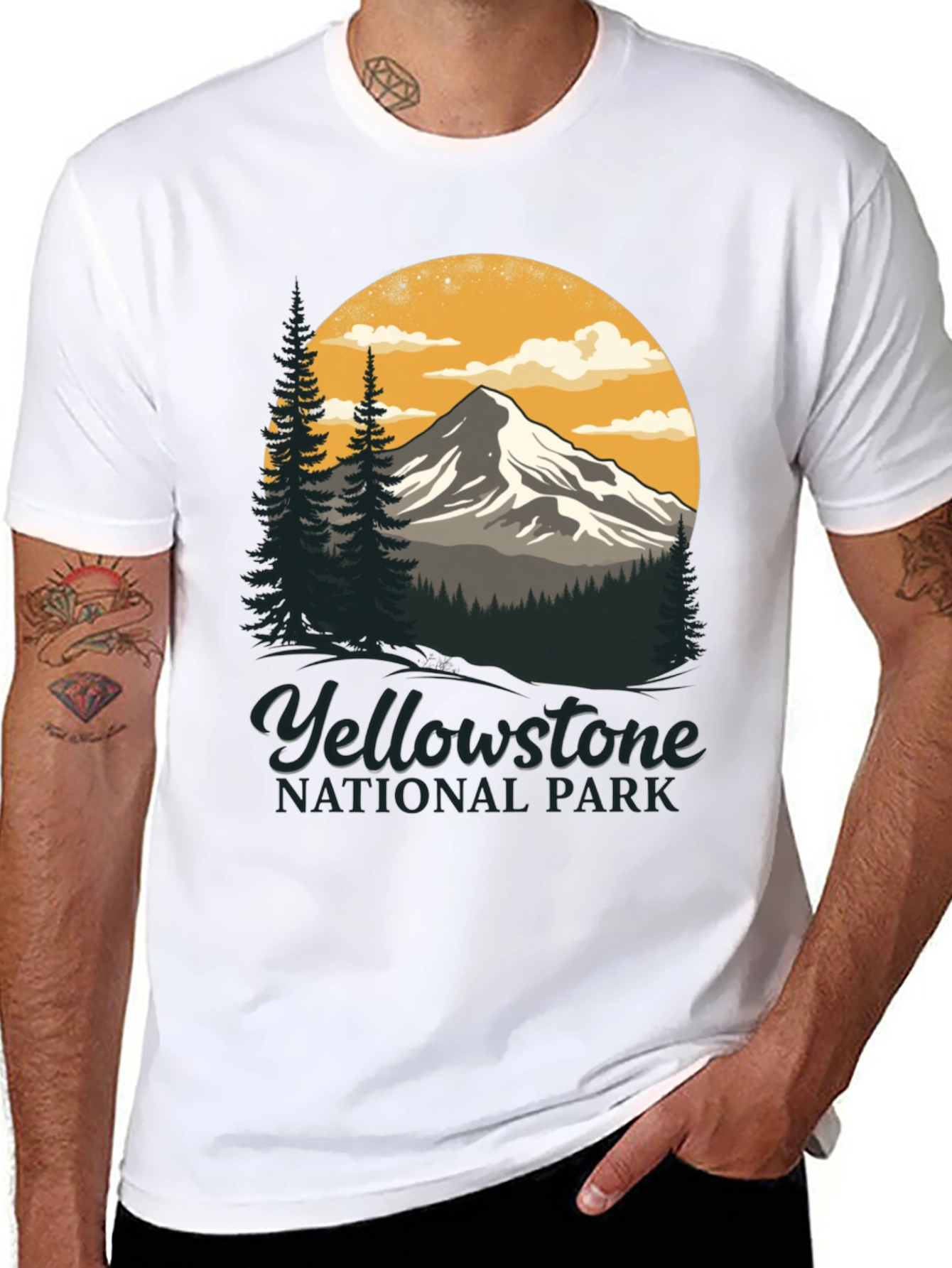 Black Yellowstone National Park Graphic T-Shirt view 8