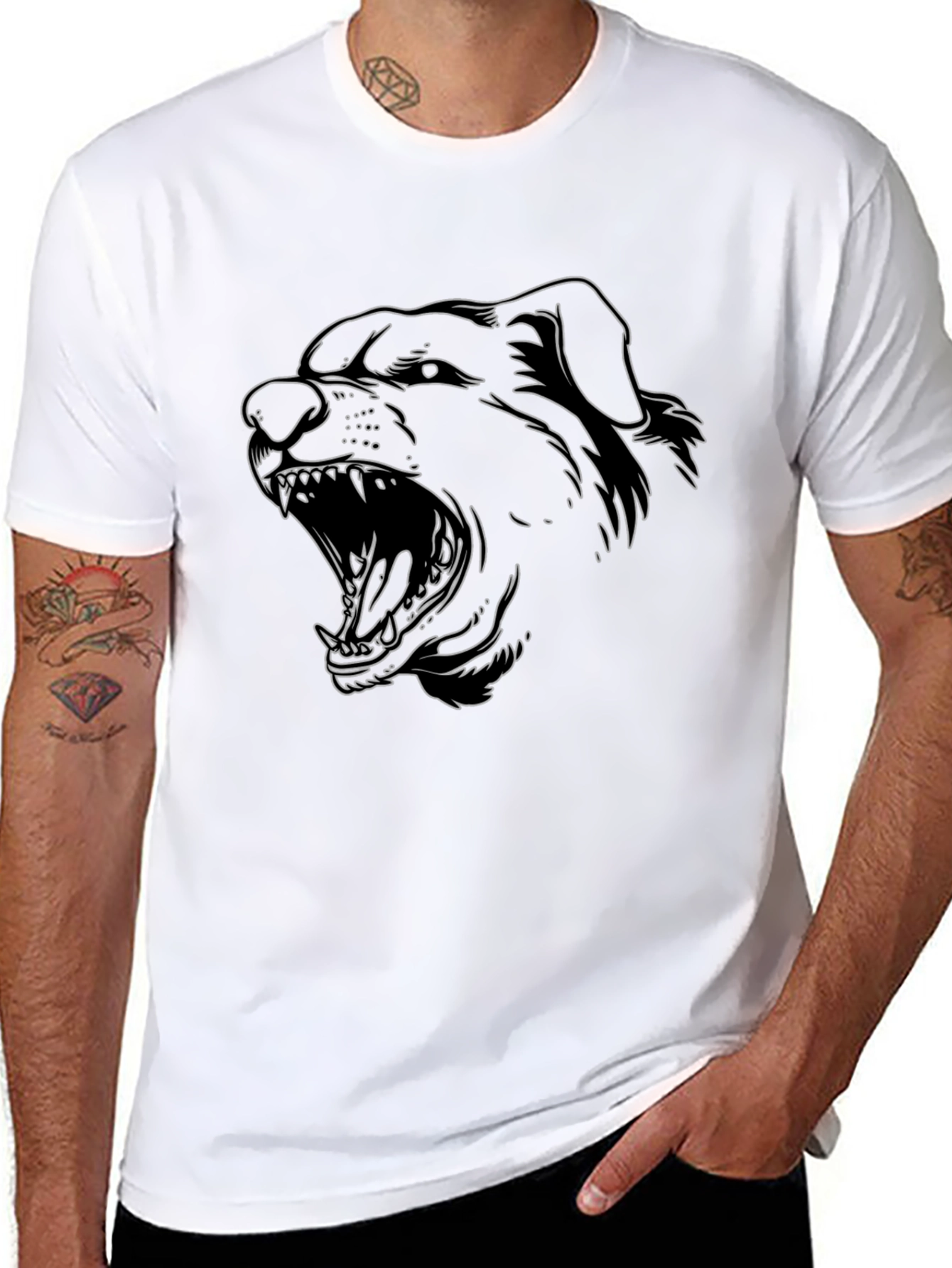 Rottweiler Outline Graphic Tee - Black - 8