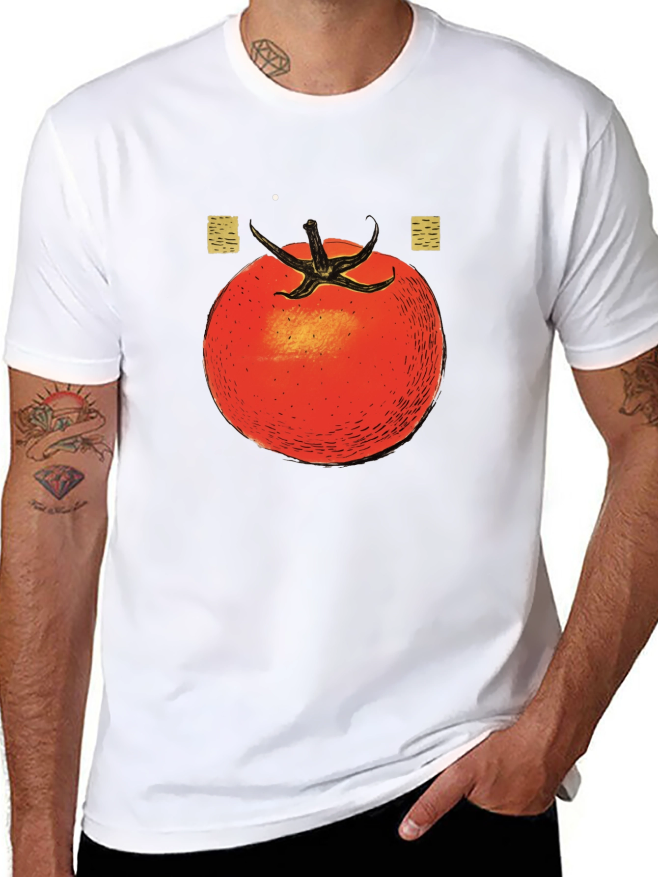 Black Tomato Graphic Print Black T-Shirt view 8