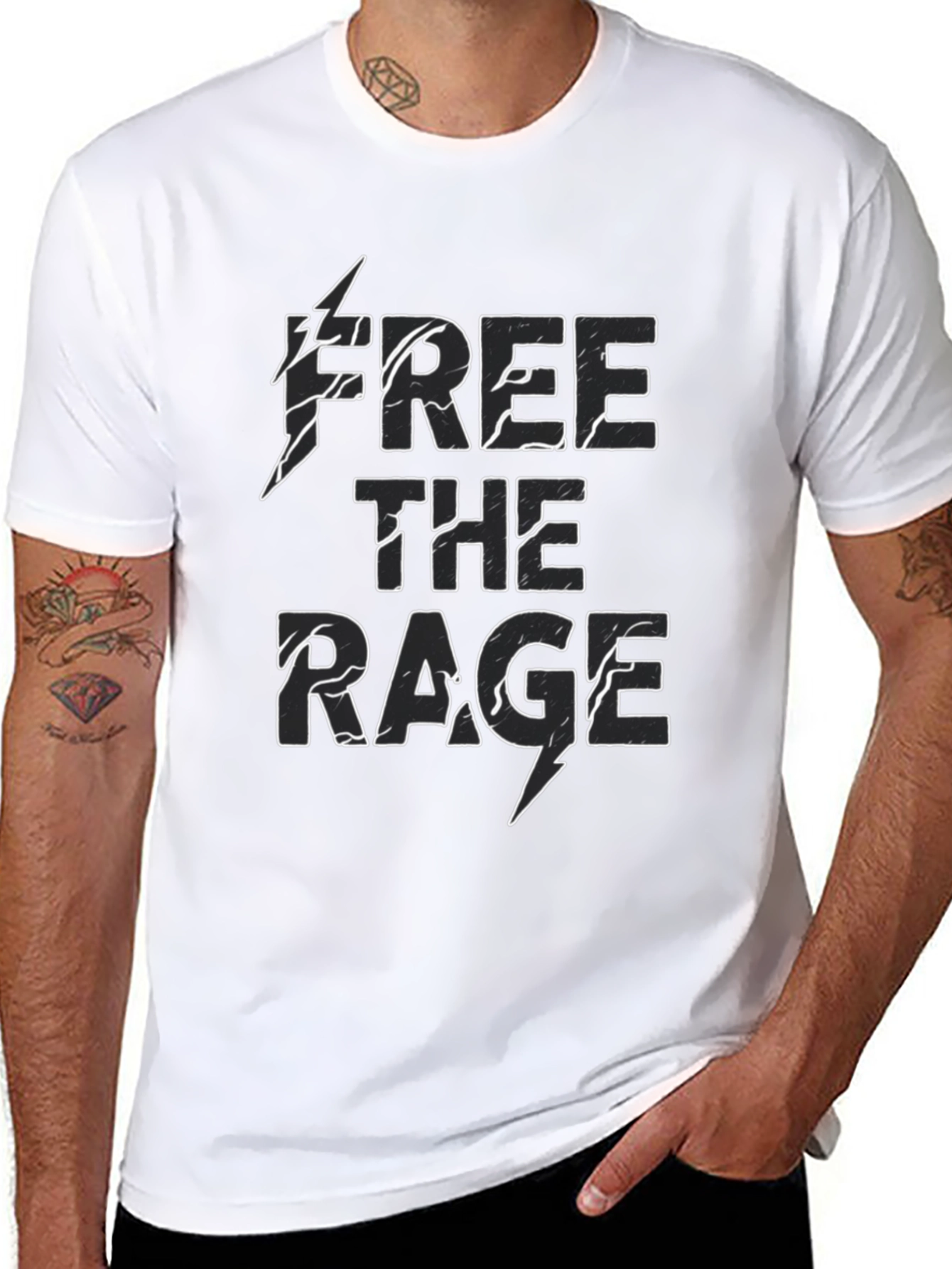 Black Free the Rage Graphic T-Shirt - Bold Black Tee view 8