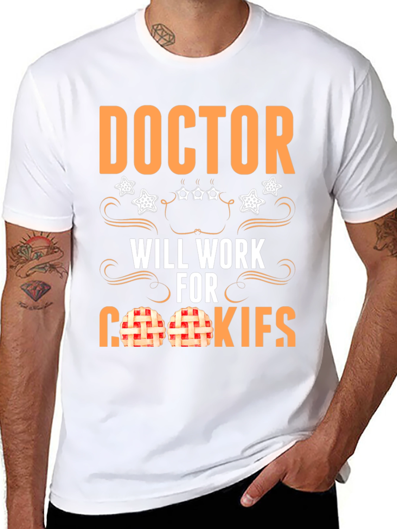 Black Doctor Will Work For Cookies T-Shirt view 8