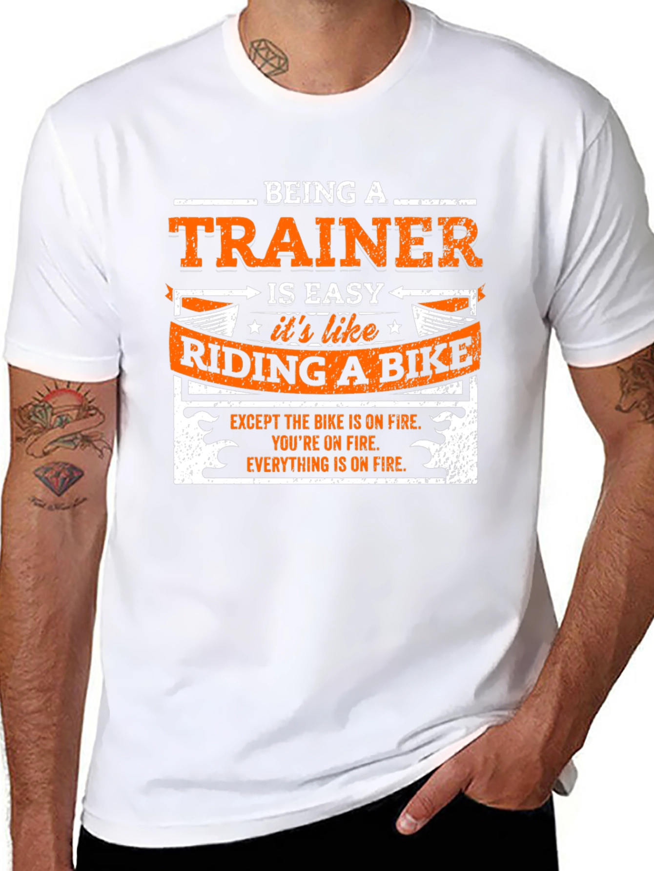 Black Being a Trainer is Easy Like Riding a Bike T-Shirt view 8