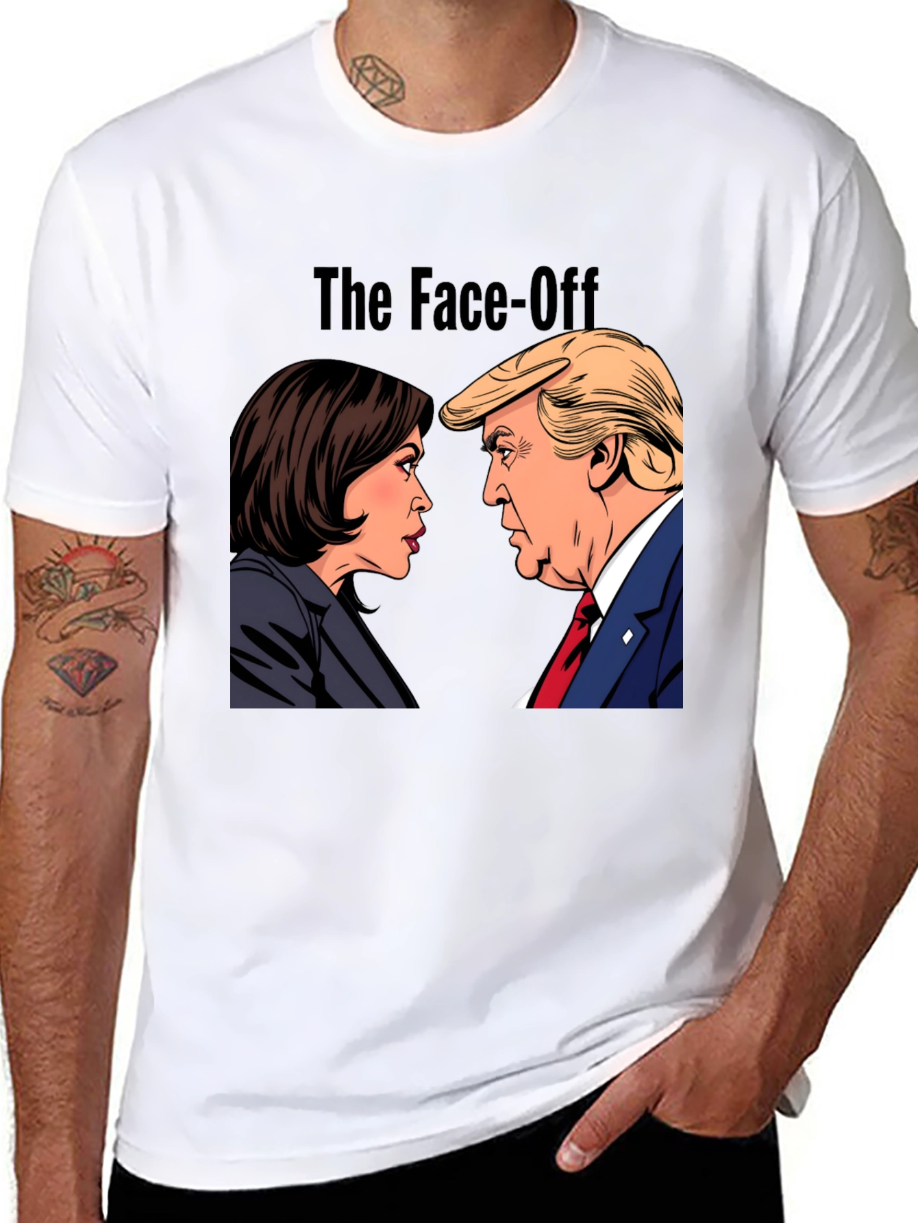 Black The Face-Off T-Shirt - Political Humor Tee view 8