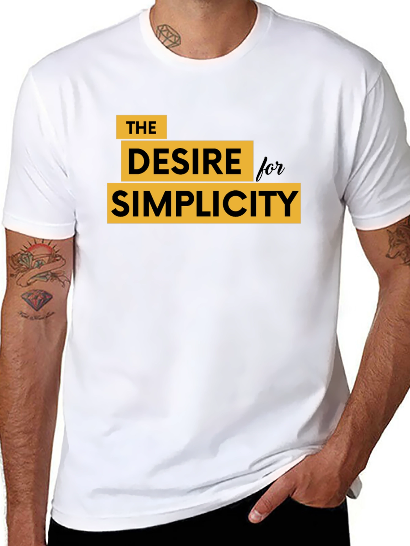 Black Desire for Simplicity Graphic Tee - Black view 8