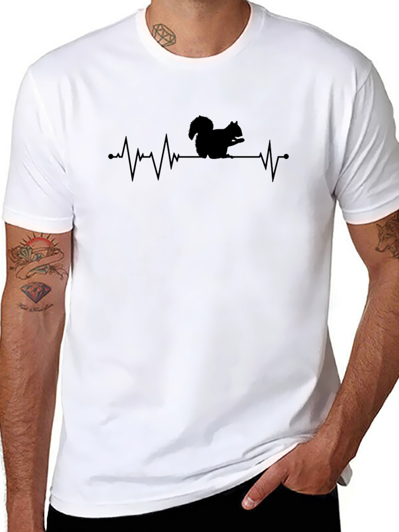 Black Squirrel Heartbeat T-Shirt - Funny Animal Lover Tee view 8