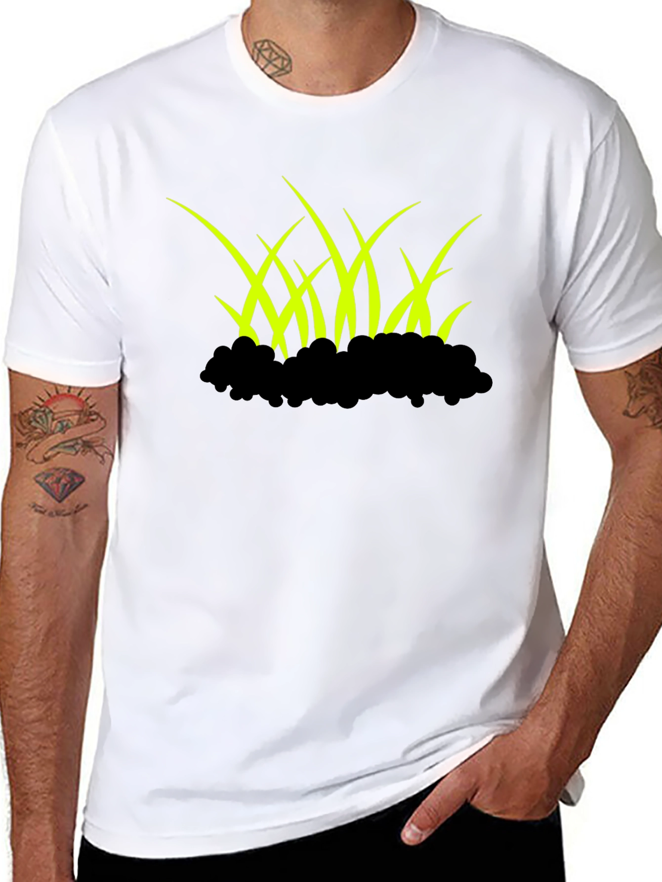 Black Grass Graphic Black T-Shirt view 8