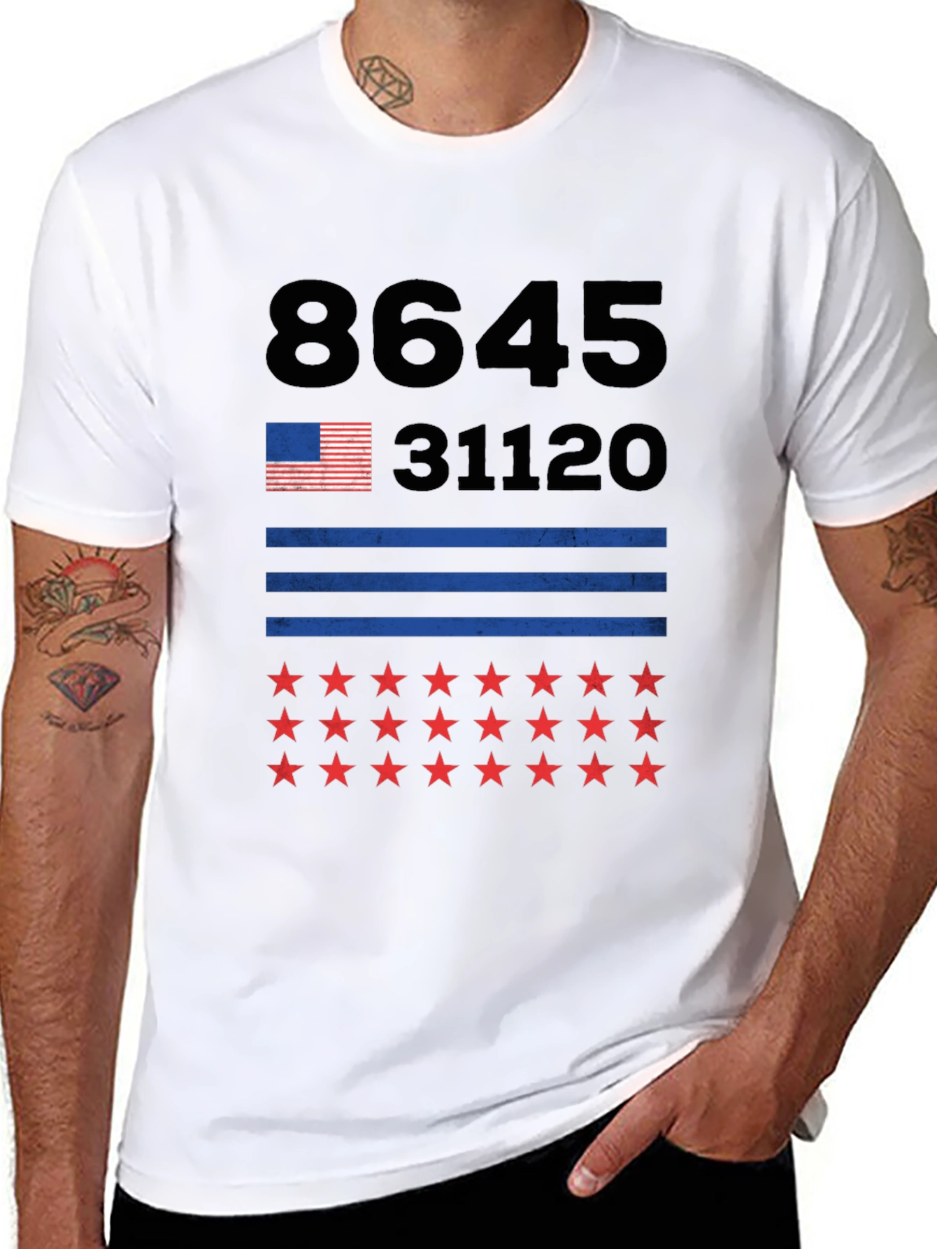 Black 8645 31120 Stars & Stripes Graphic Tee view 8