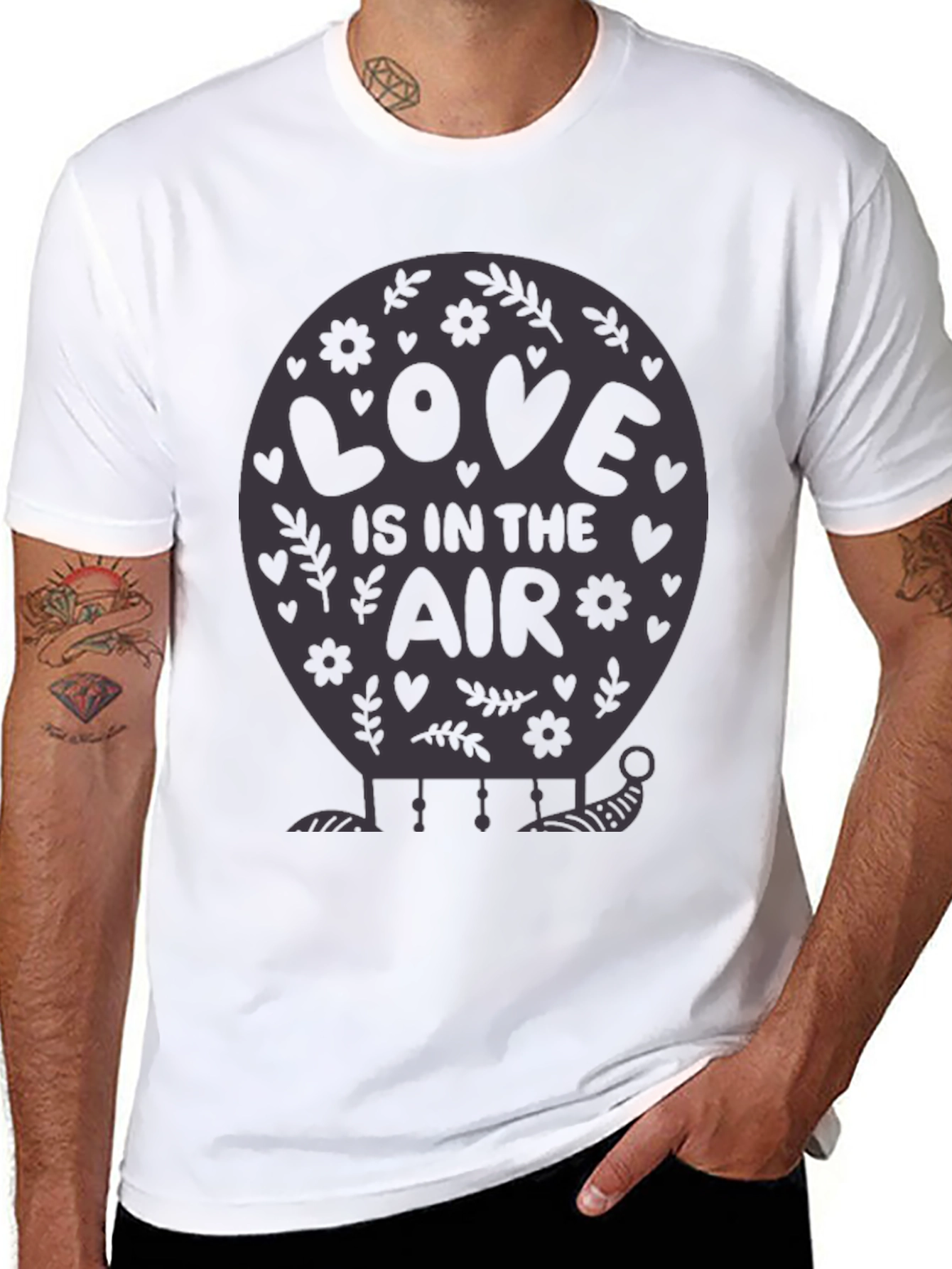 Black Love is in the Air Balloon Graphic Tee view 8