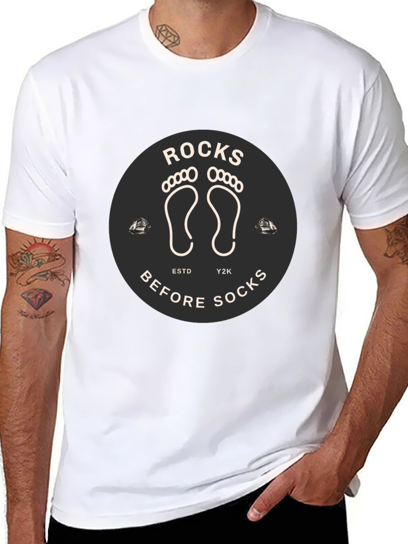 Black Rocks Before Socks Black Graphic Tee view 8
