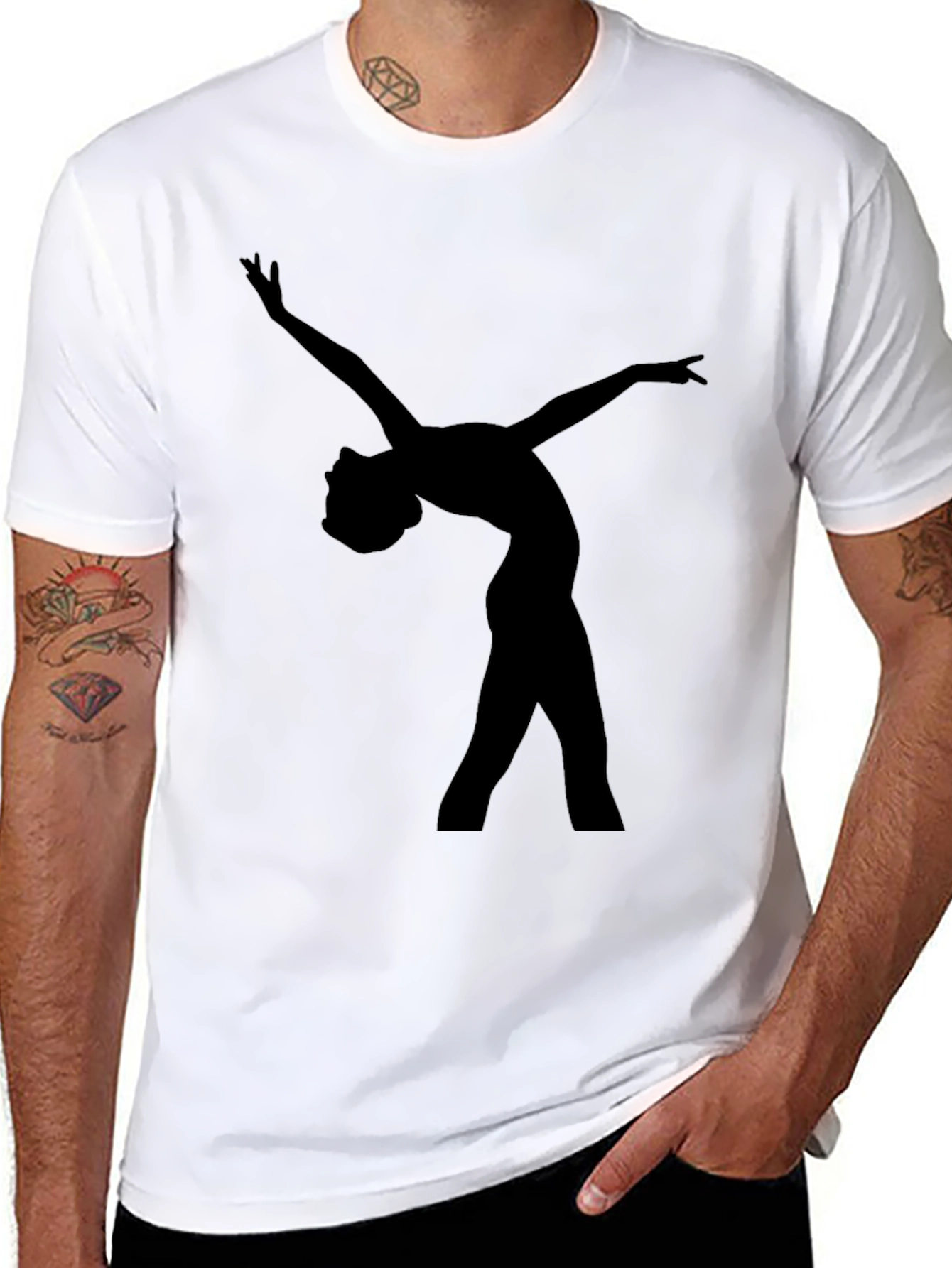 Black Black Dancer Silhouette Graphic Tee - Unisex view 8