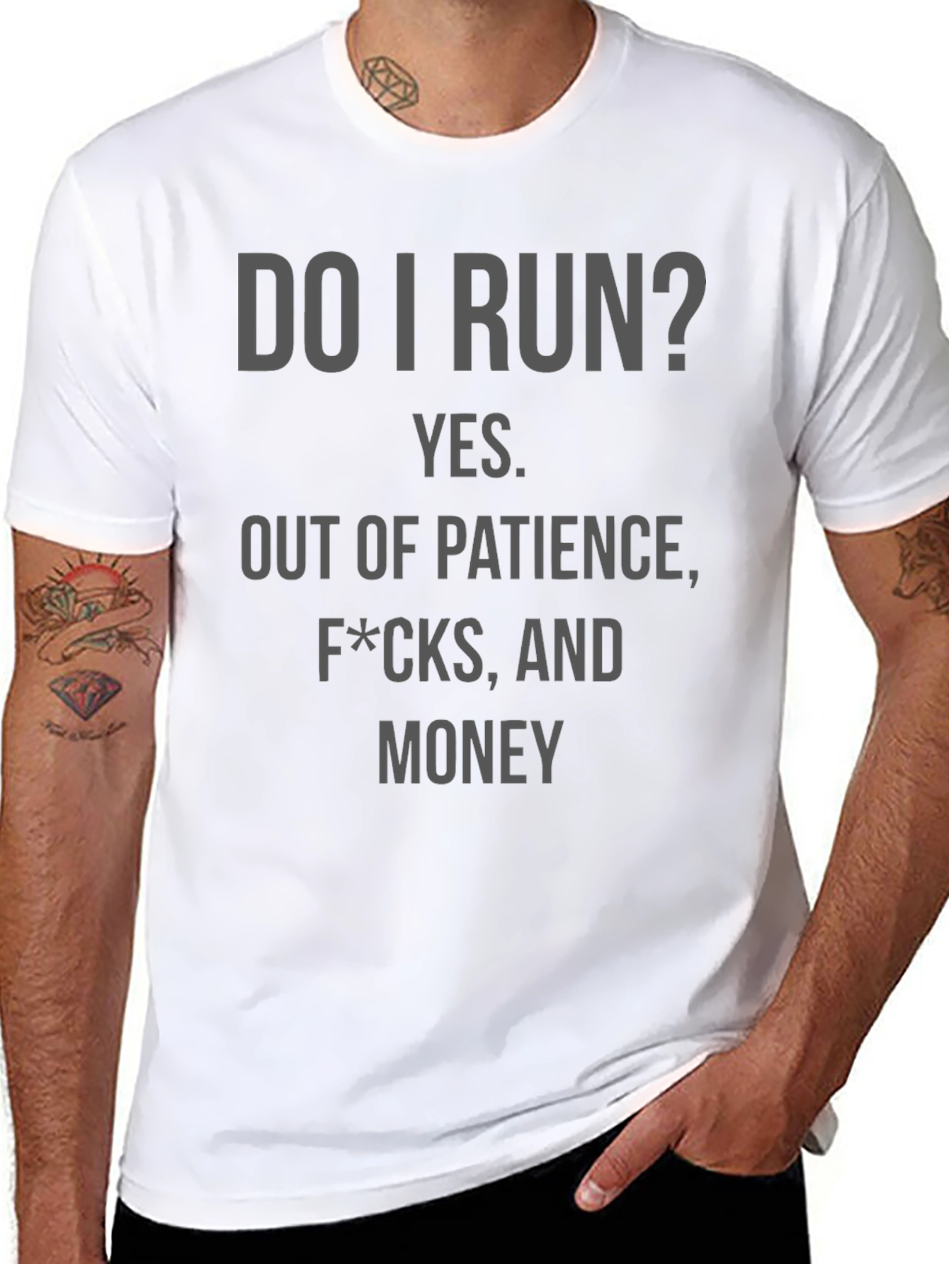 Black Do I Run? Graphic T-Shirt view 8