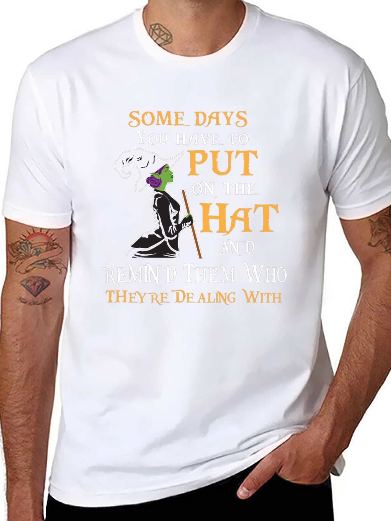 Black Witch Hat T-Shirt: Spooky Season Apparel view 8
