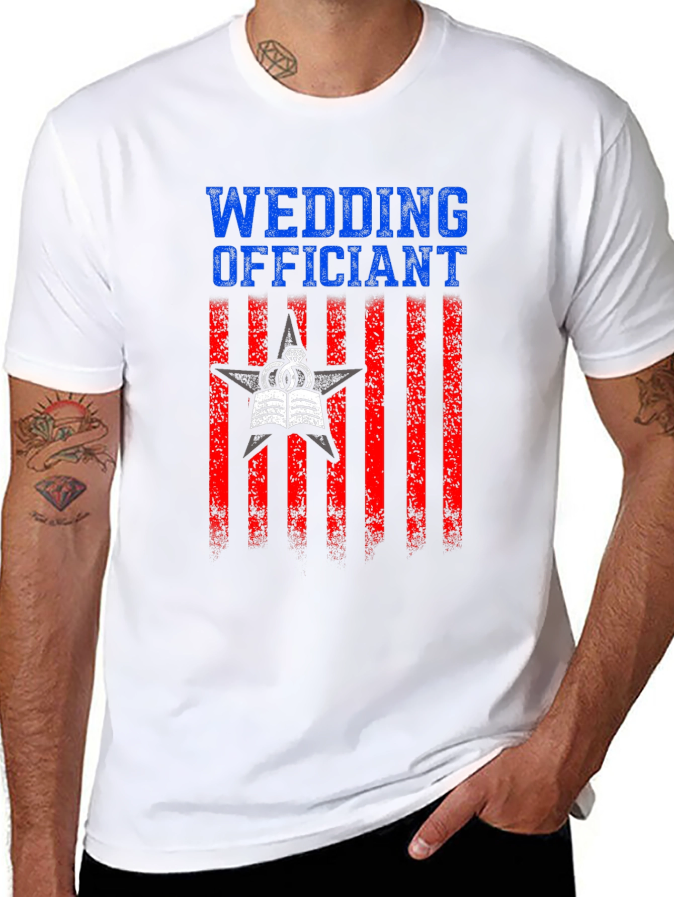Black Wedding Officiant Graphic T-Shirt view 8