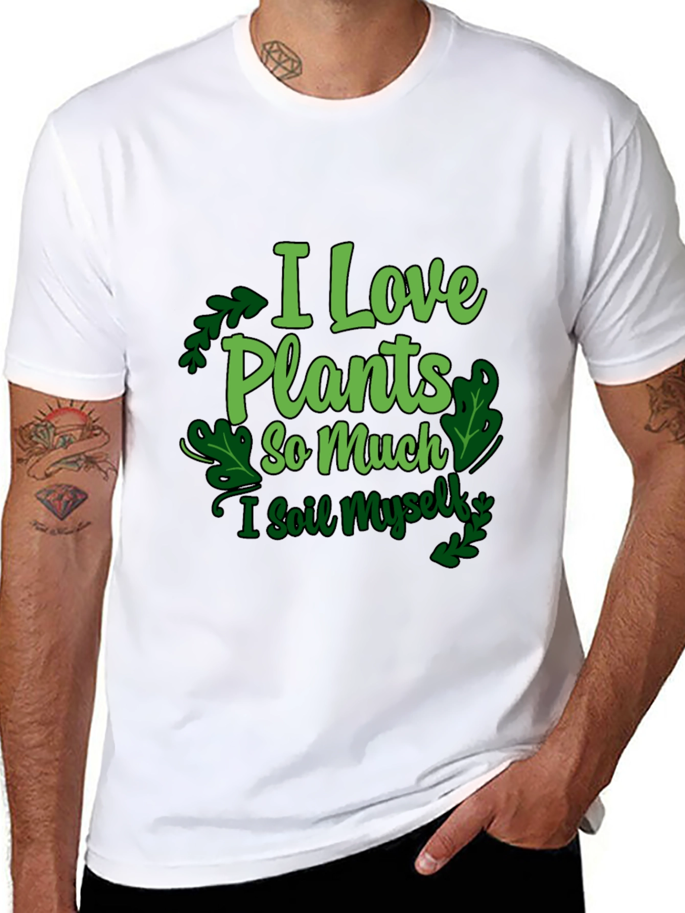 Black I Love Plants T-Shirt - Funny Gardening Tee view 8