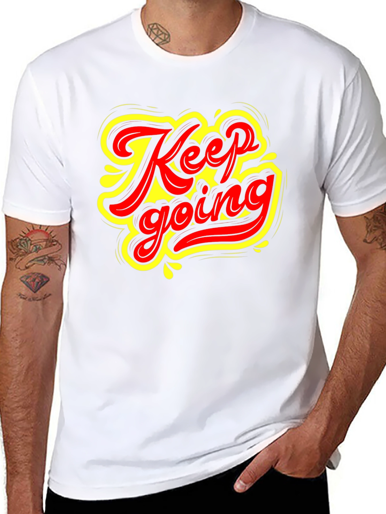 Black Keep Going Graphic T-Shirt - Black view 8