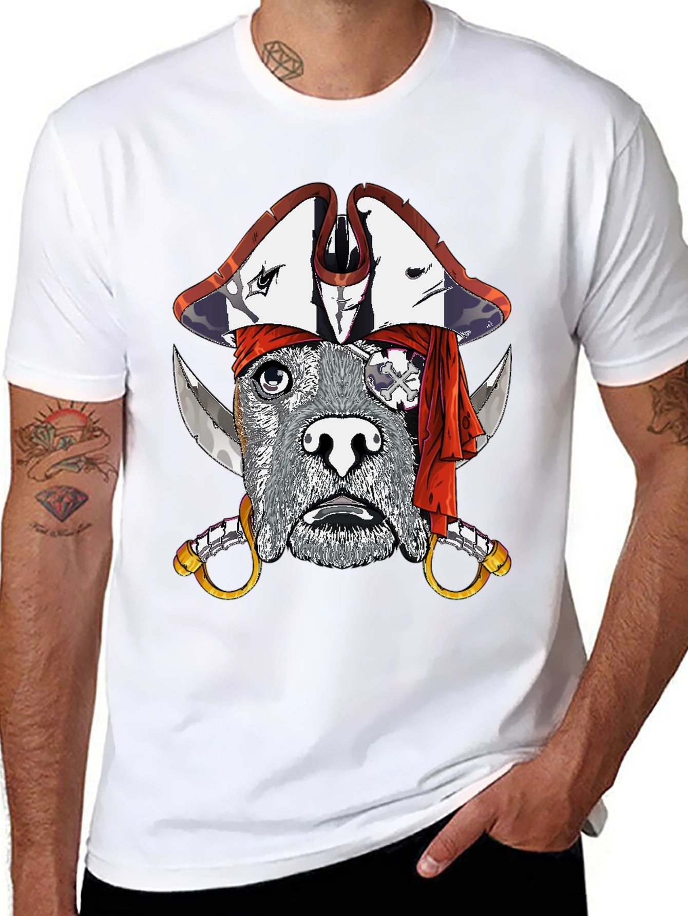 Black Dog Pirate Graphic T-Shirt - Black view 8