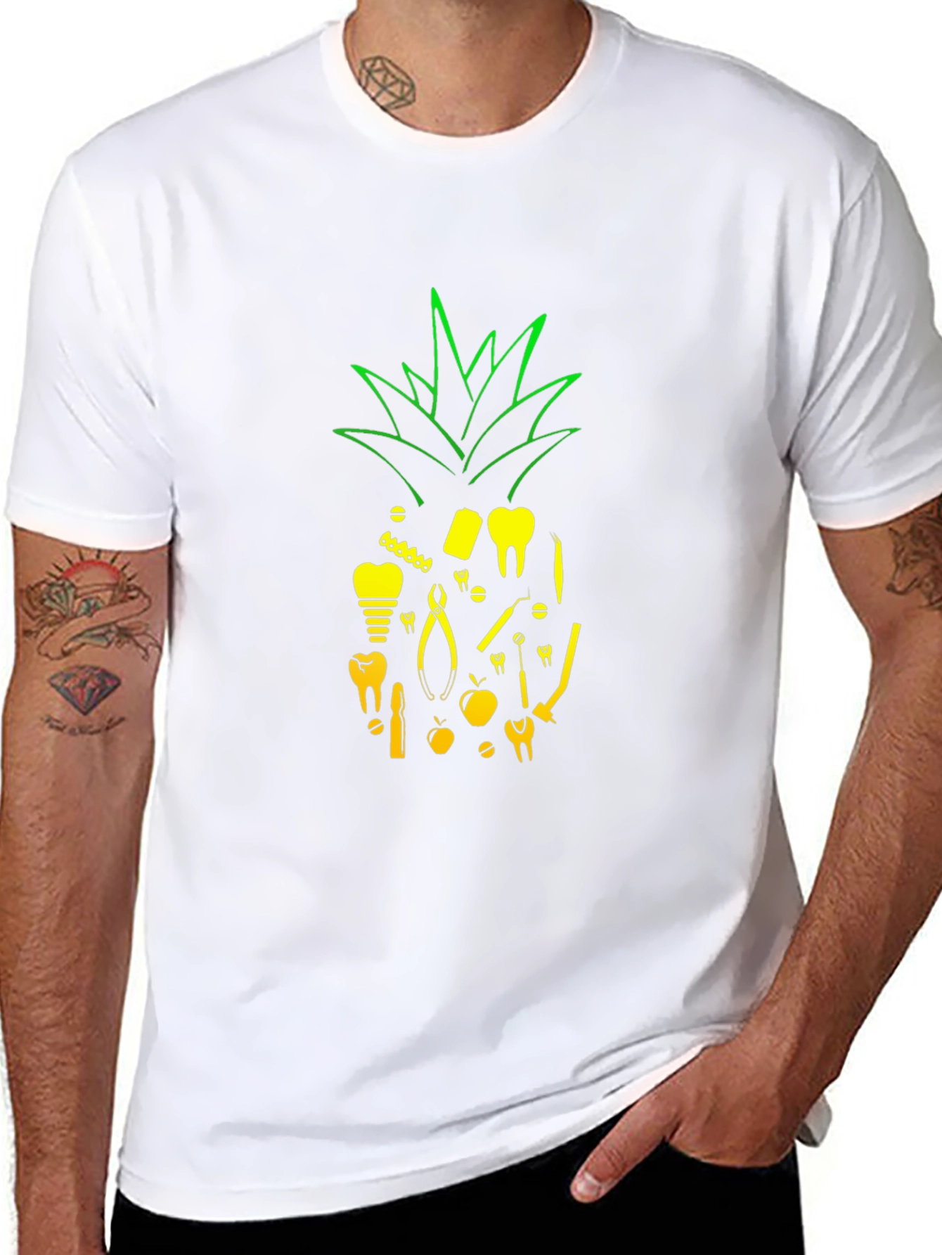 Black Dentist Pineapple T-Shirt view 8