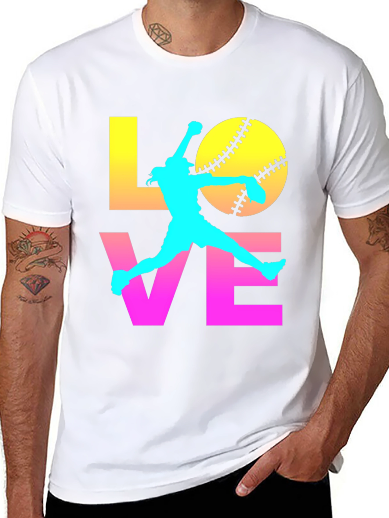 Black Softball Love Graphic Tee view 8