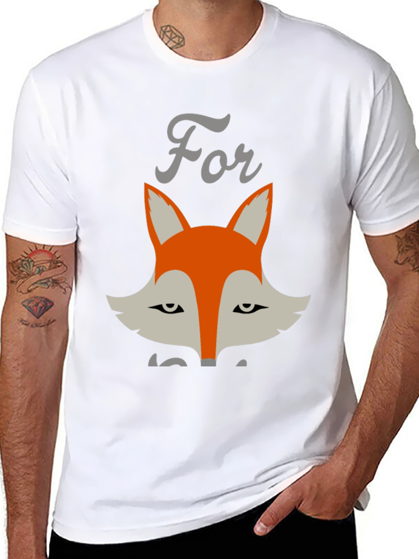 Black Funny Fox Graphic T-Shirt - Unisex Cotton Tee view 8