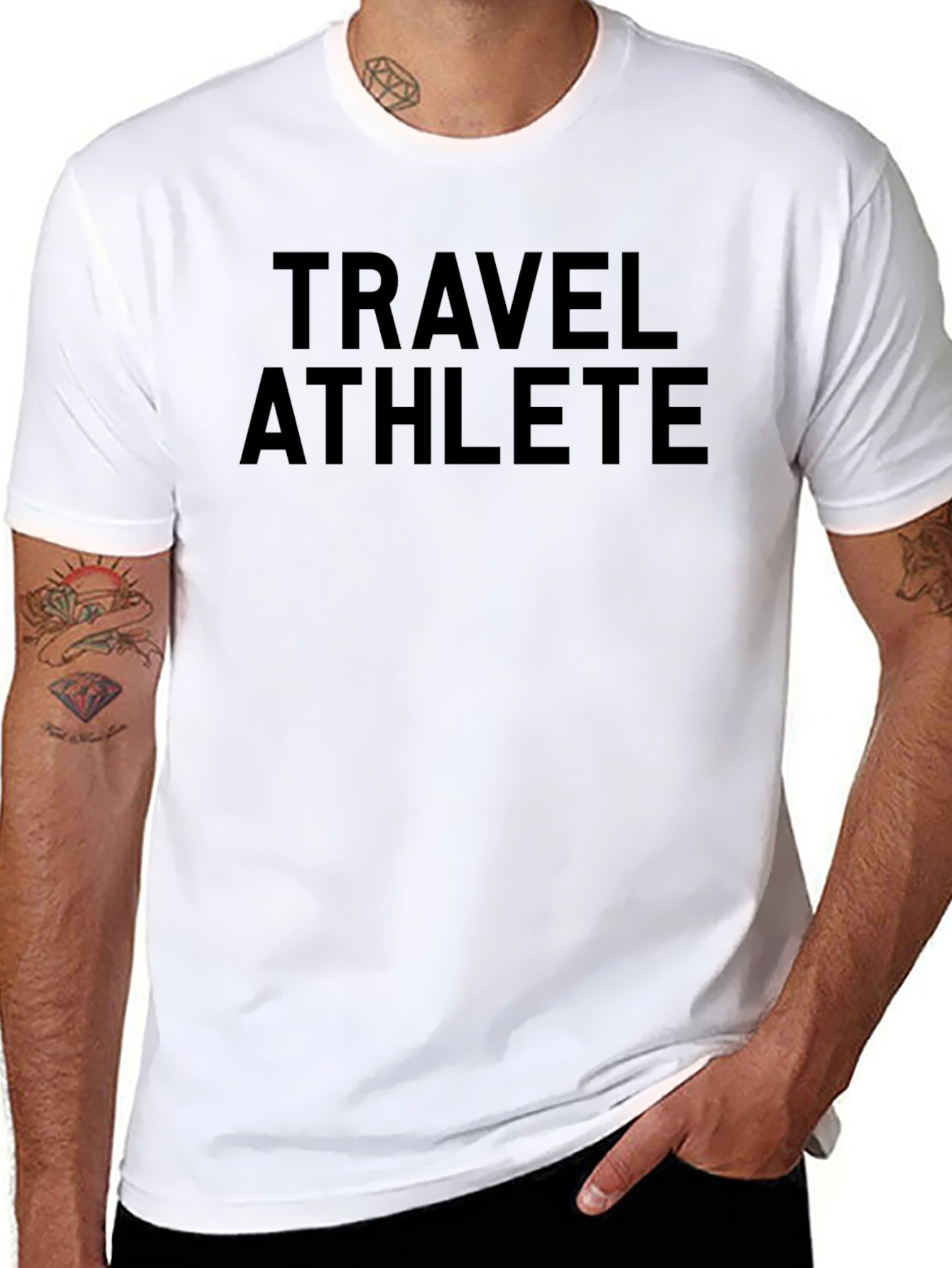Black Travel Athlete Black Graphic T-Shirt view 8