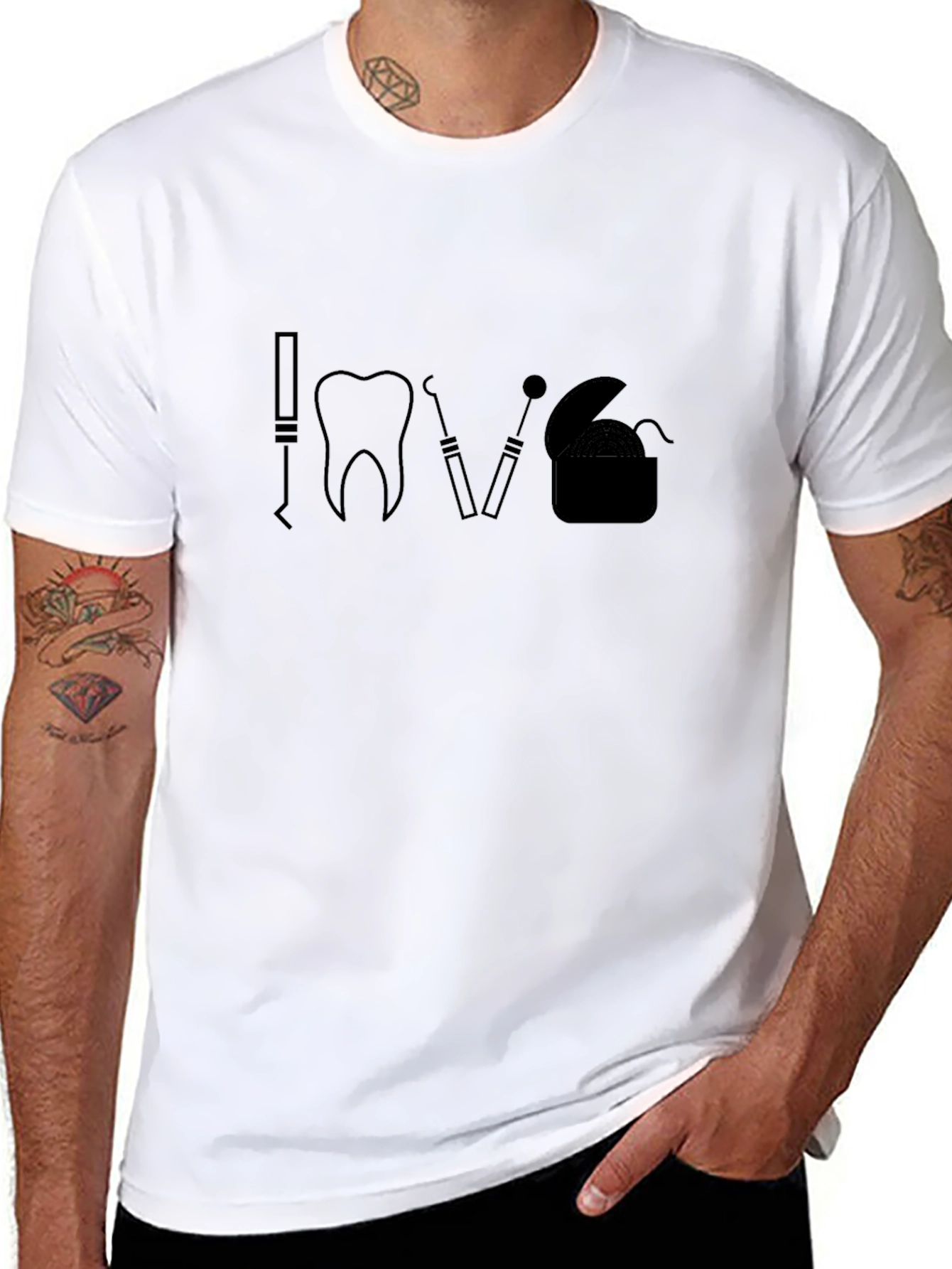 Black Dental Love T-Shirt - Dentist Gift view 8