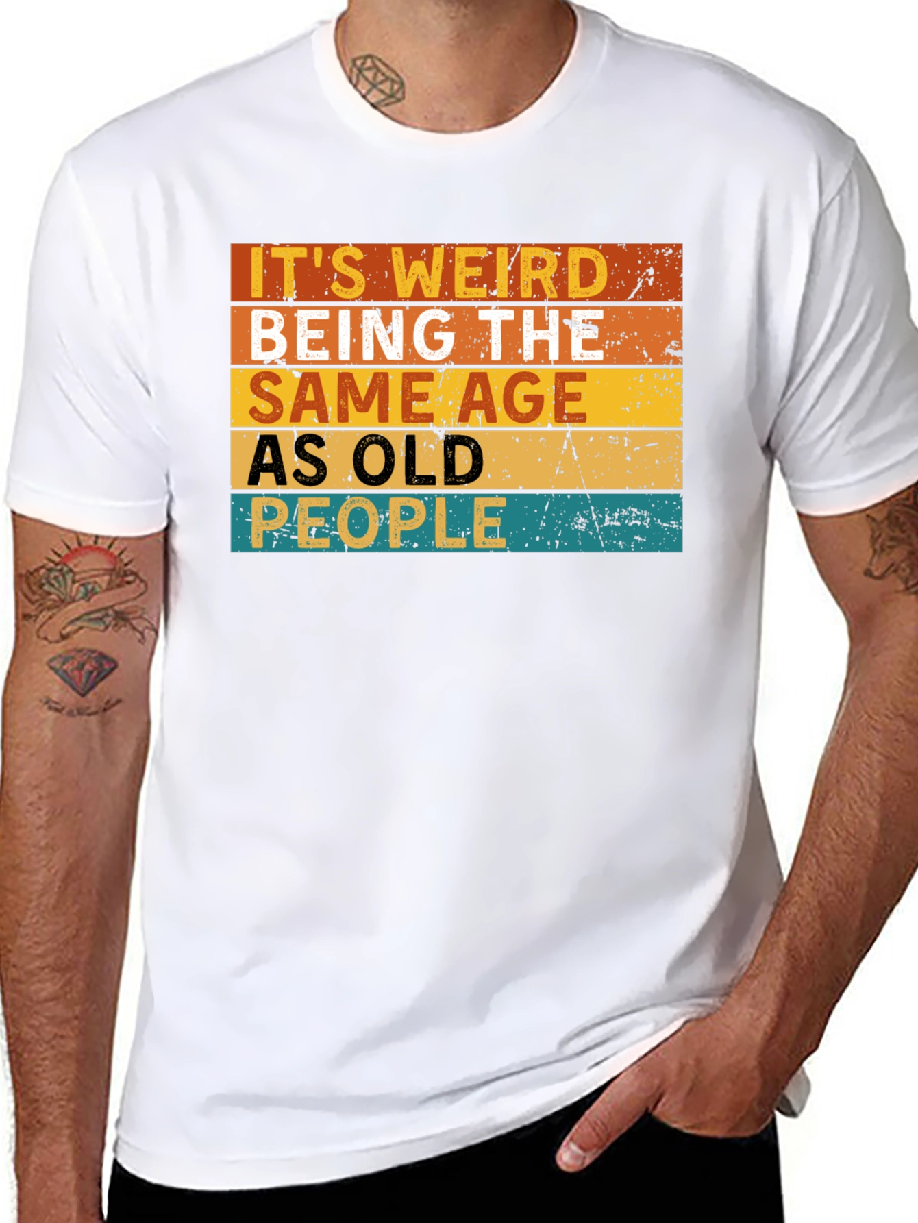 Black It's Weird Being The Same Age As Old People T-Shirt view 8