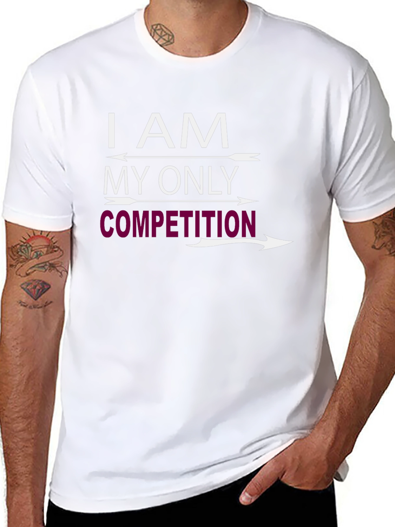 Black I AM MY ONLY COMPETITION Graphic T-Shirt view 8