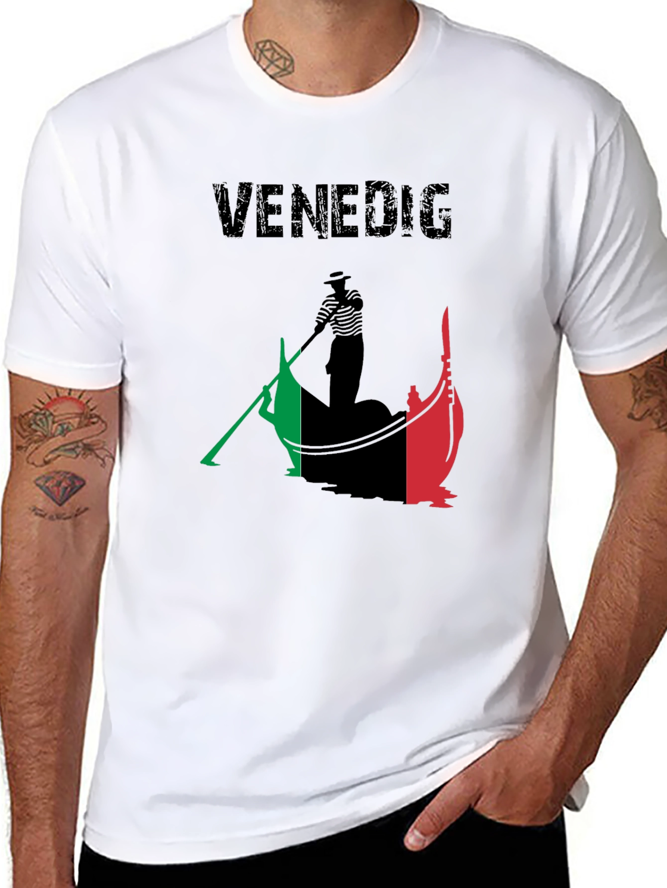 Black Venice Italy Gondola T-Shirt view 8