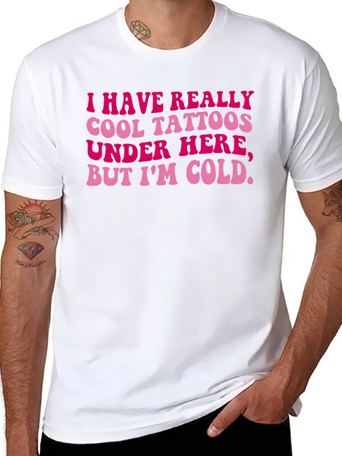 Black Funny Tattoo Shirt - I Have Really Cool Tattoos Under Here view 8