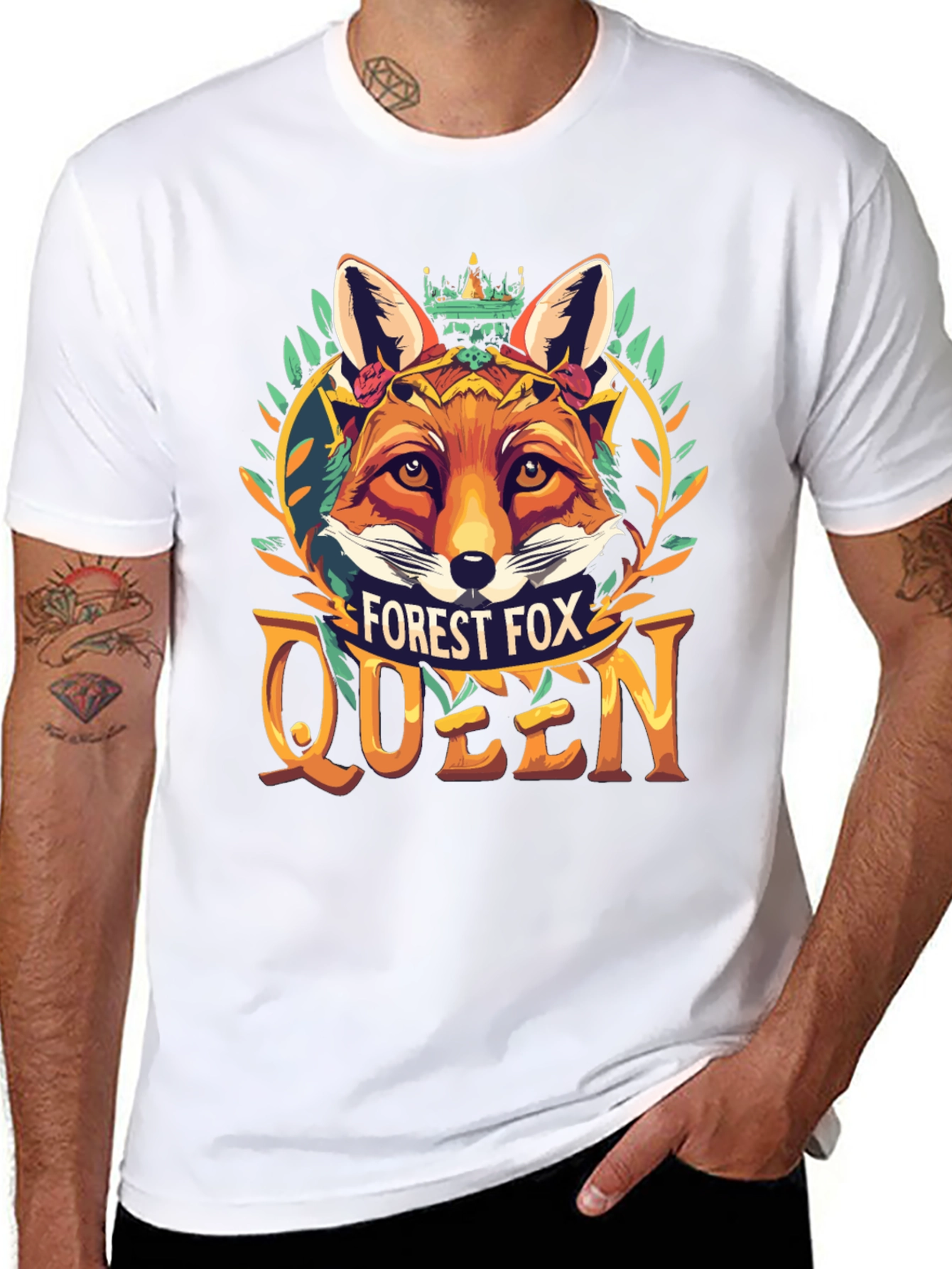Black Forest Fox Queen Graphic Tee view 8