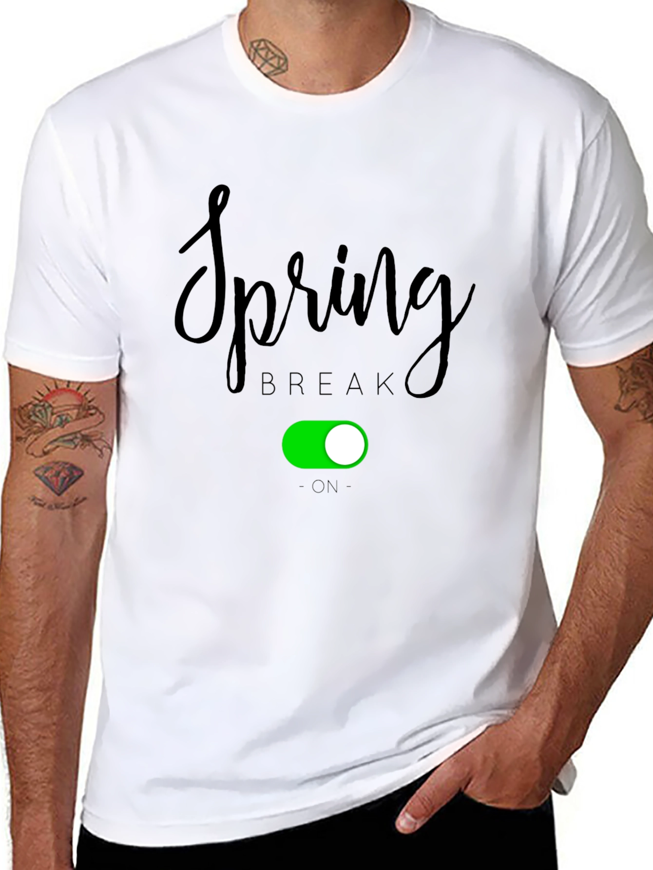 Black Spring Break On Graphic Tee - Black Cotton Blend view 8