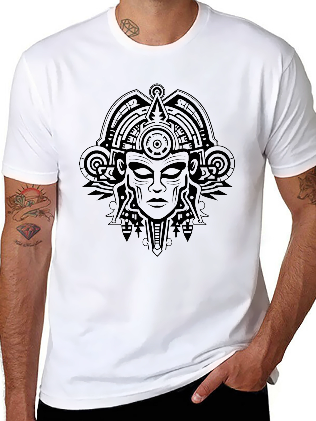 Black Black Aztec Graphic T-Shirt view 8