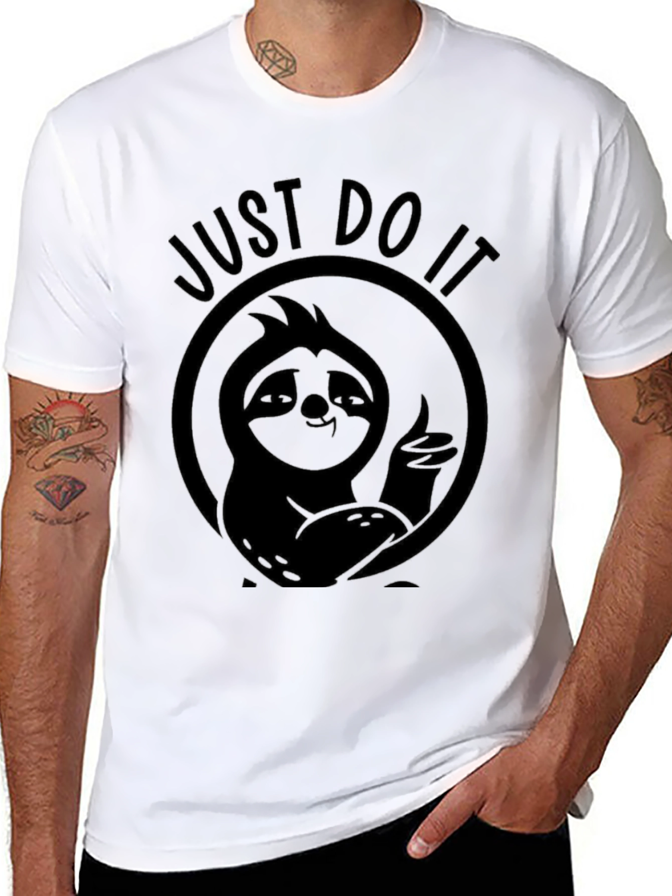 Black Just Do It Sloth T-Shirt view 8