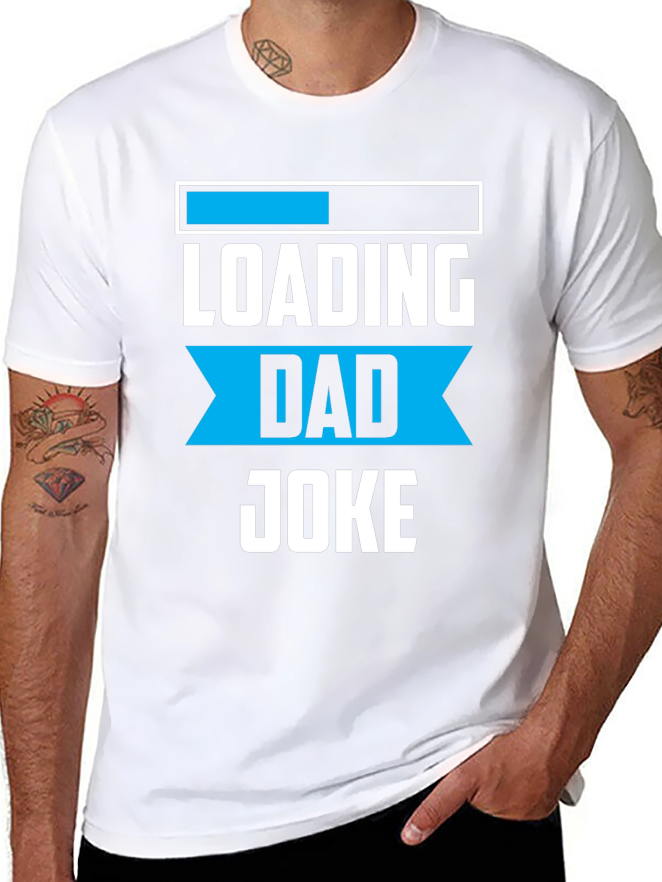 Black Loading Dad Joke Graphic Tee - Funny Father's Day Shirt view 8