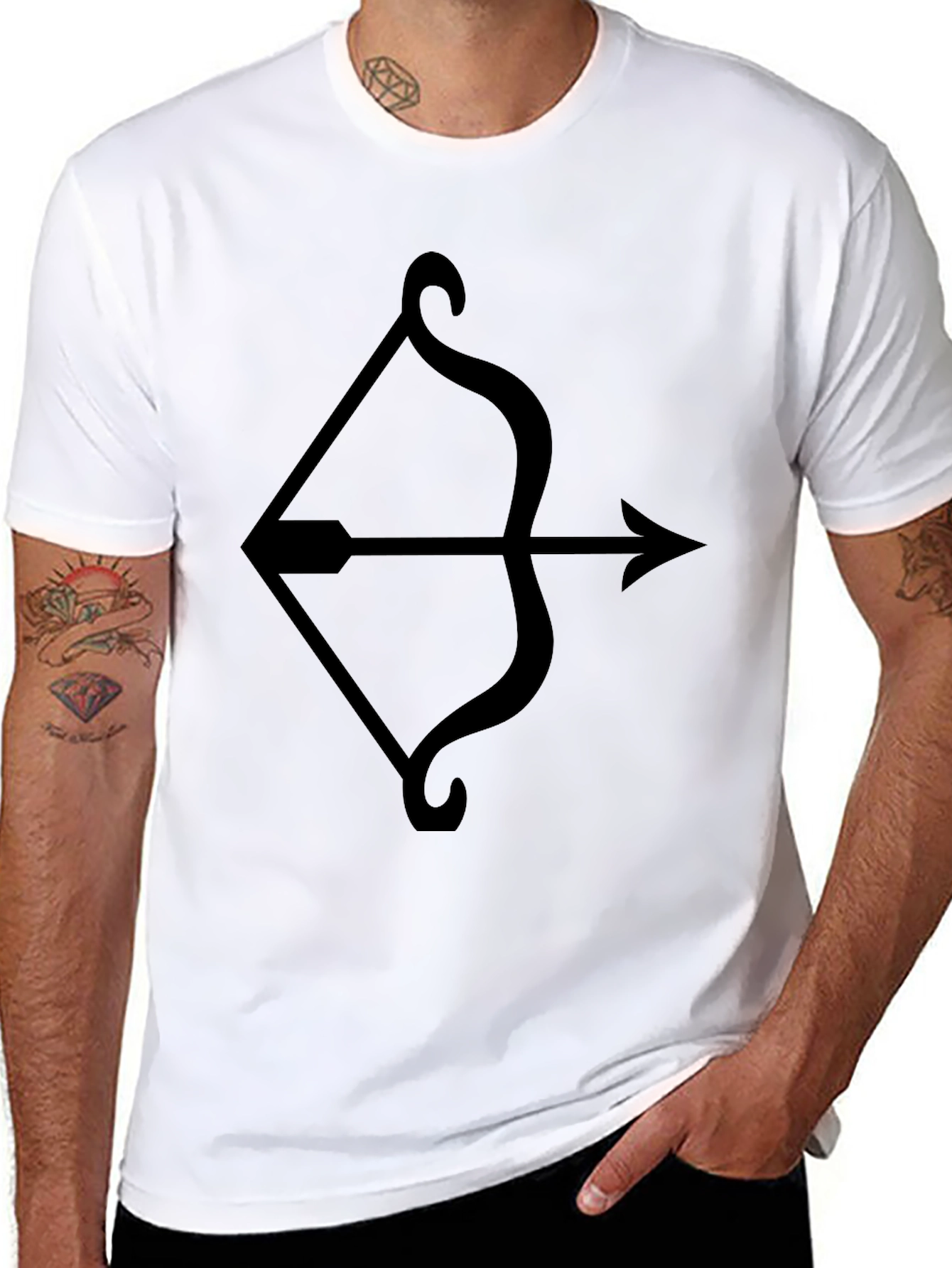 Black Archer Tee - Bow and Arrow Graphic T-Shirt view 8