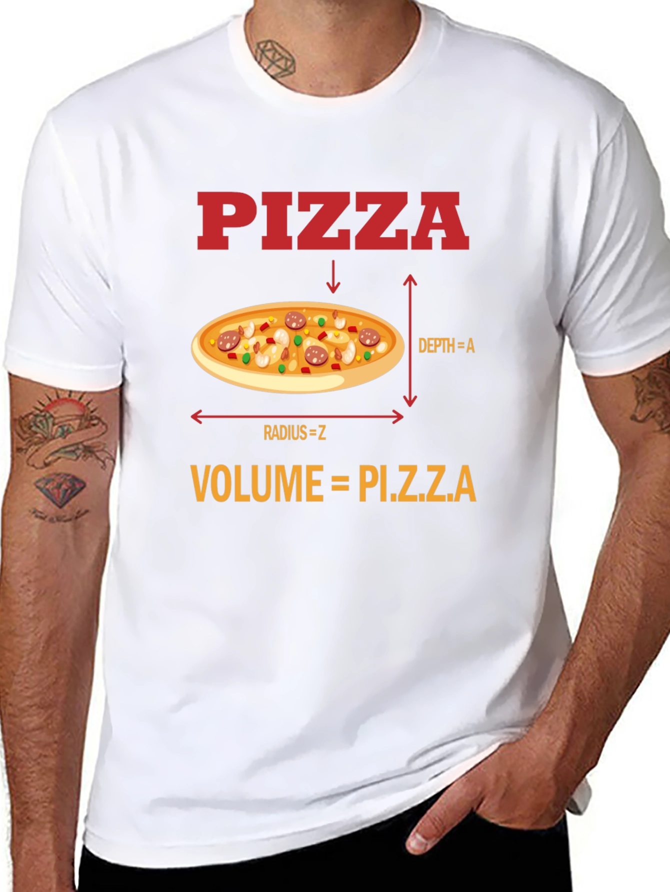 Black Pizza Volume Funny Math T-Shirt view 8