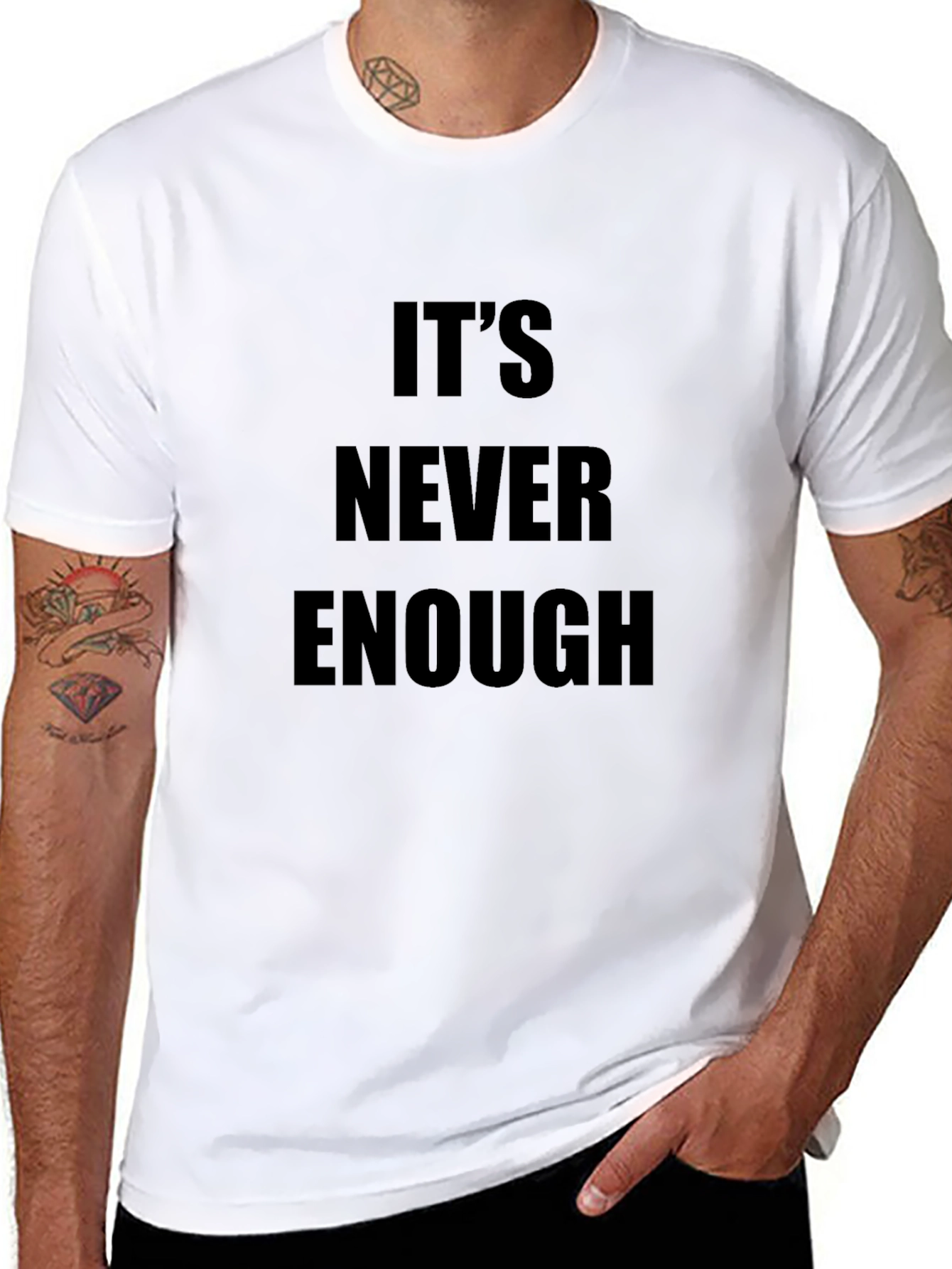 Black It's Never Enough Graphic Tee view 8