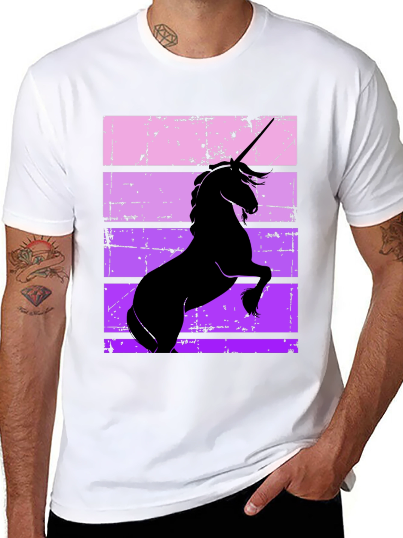 Black Unicorn Silhouette Graphic Tee view 8